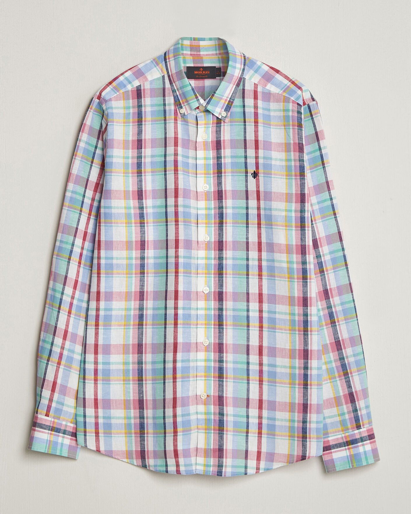 Uomini | Camicie | Morris | Preppy Check Linen Shirt Multi