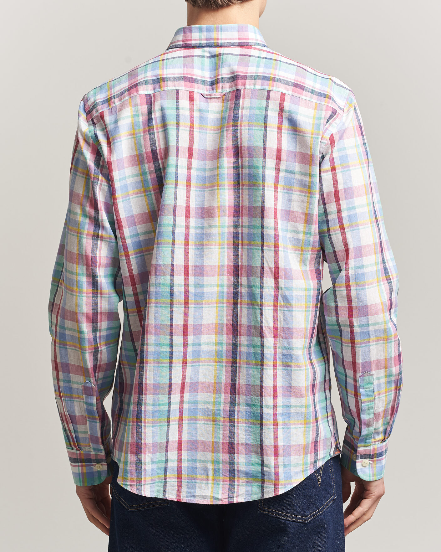 Uomini | Camicie | Morris | Preppy Check Linen Shirt Multi