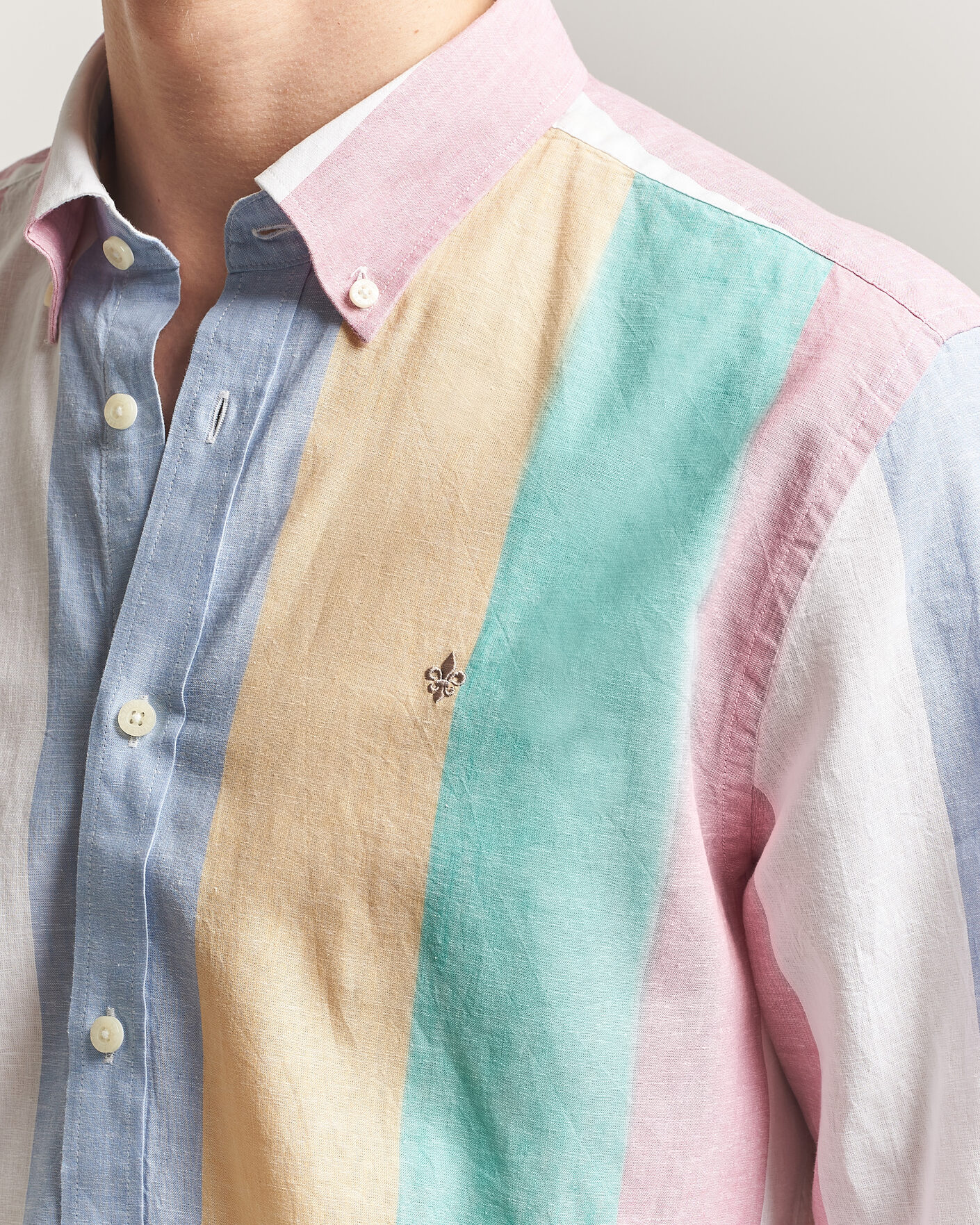 Uomini | Camicie | Morris | Happy Striped Linen Shirt Multi