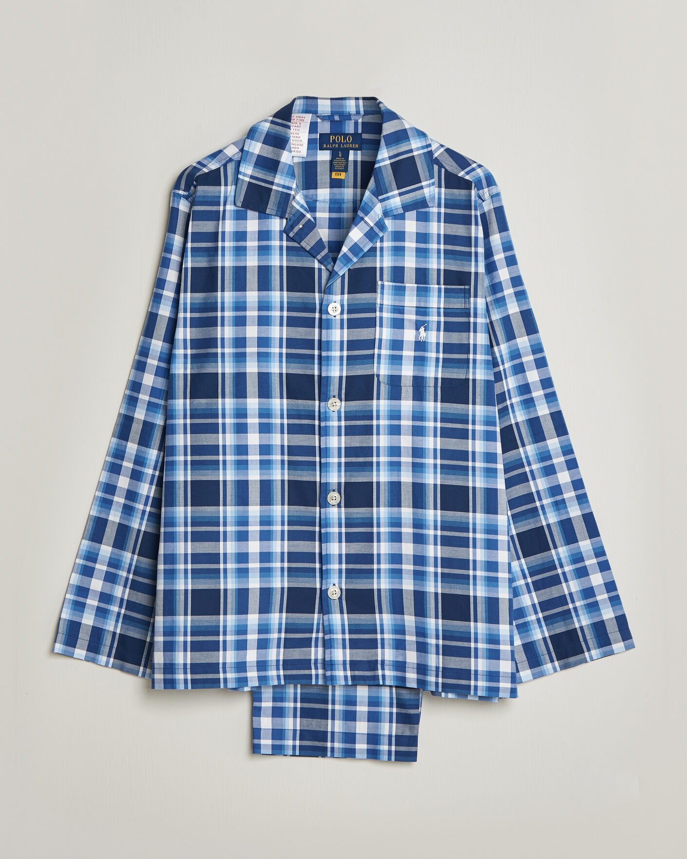 Uomini | Accappatoi & Pigiami | Polo Ralph Lauren | Cotton Checked Pyjama Set Blue Multi