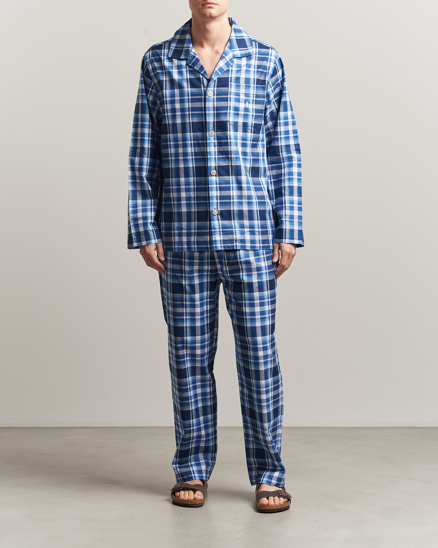 Uomini | Accappatoi & Pigiami | Polo Ralph Lauren | Cotton Checked Pyjama Set Blue Multi