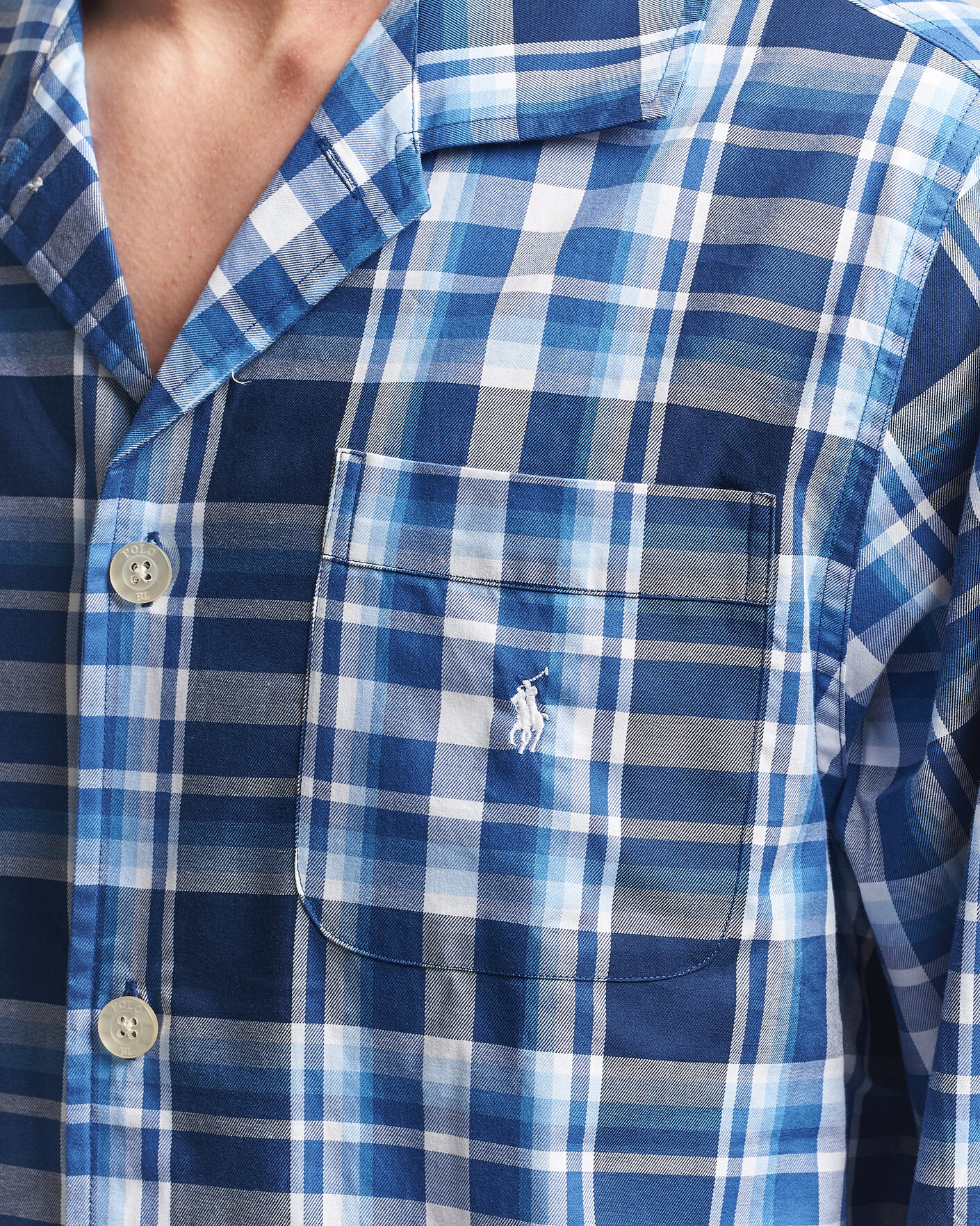 Uomini | Accappatoi & Pigiami | Polo Ralph Lauren | Cotton Checked Pyjama Set Blue Multi
