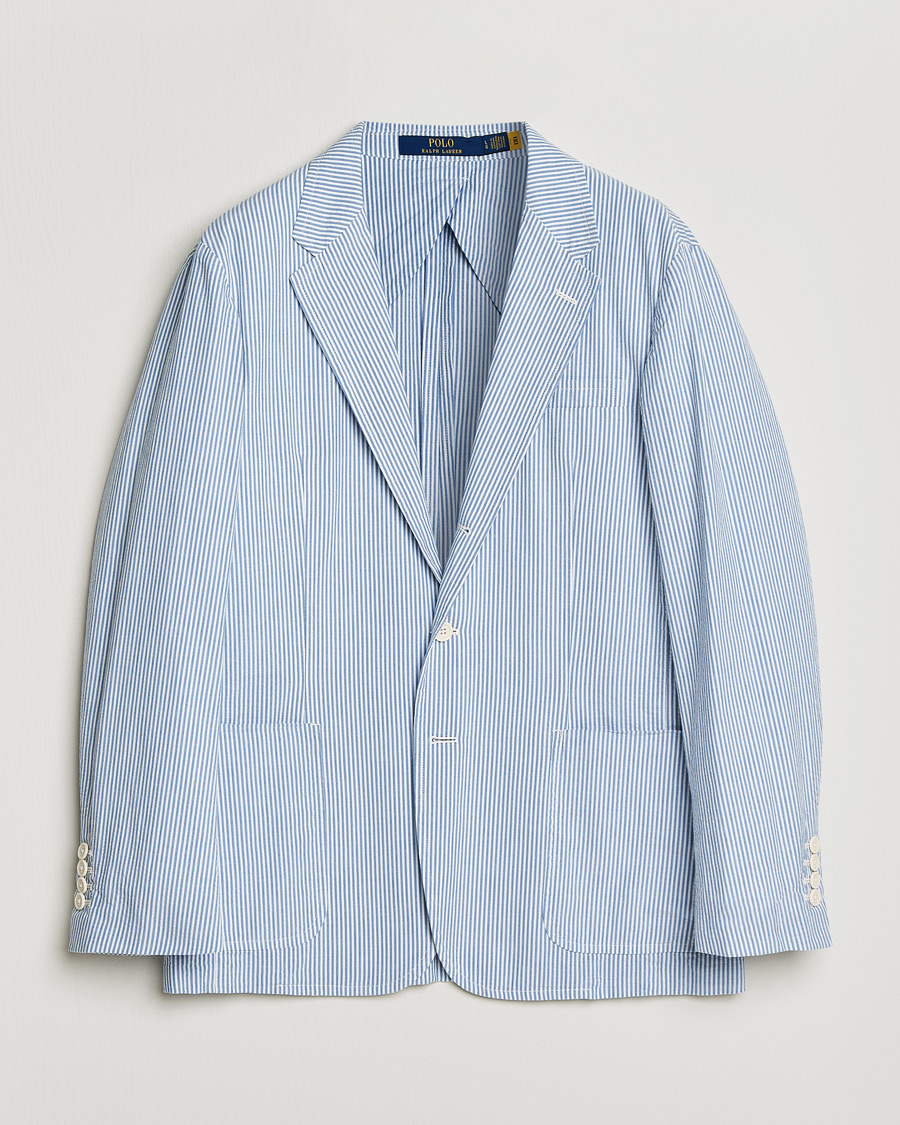 Uomini | Blazers | Polo Ralph Lauren | Seersucker Sportcoat Bright Blue/White