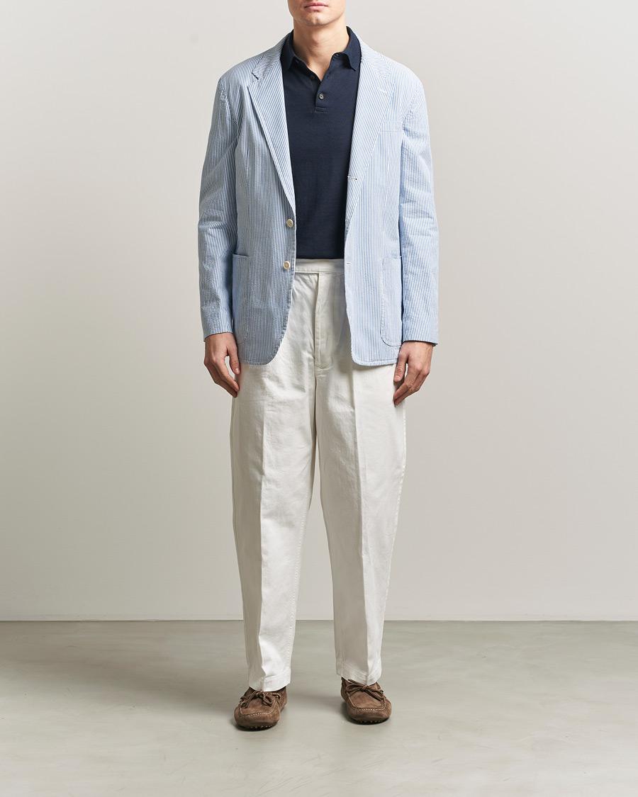 Uomini | Blazers | Polo Ralph Lauren | Seersucker Sportcoat Bright Blue/White