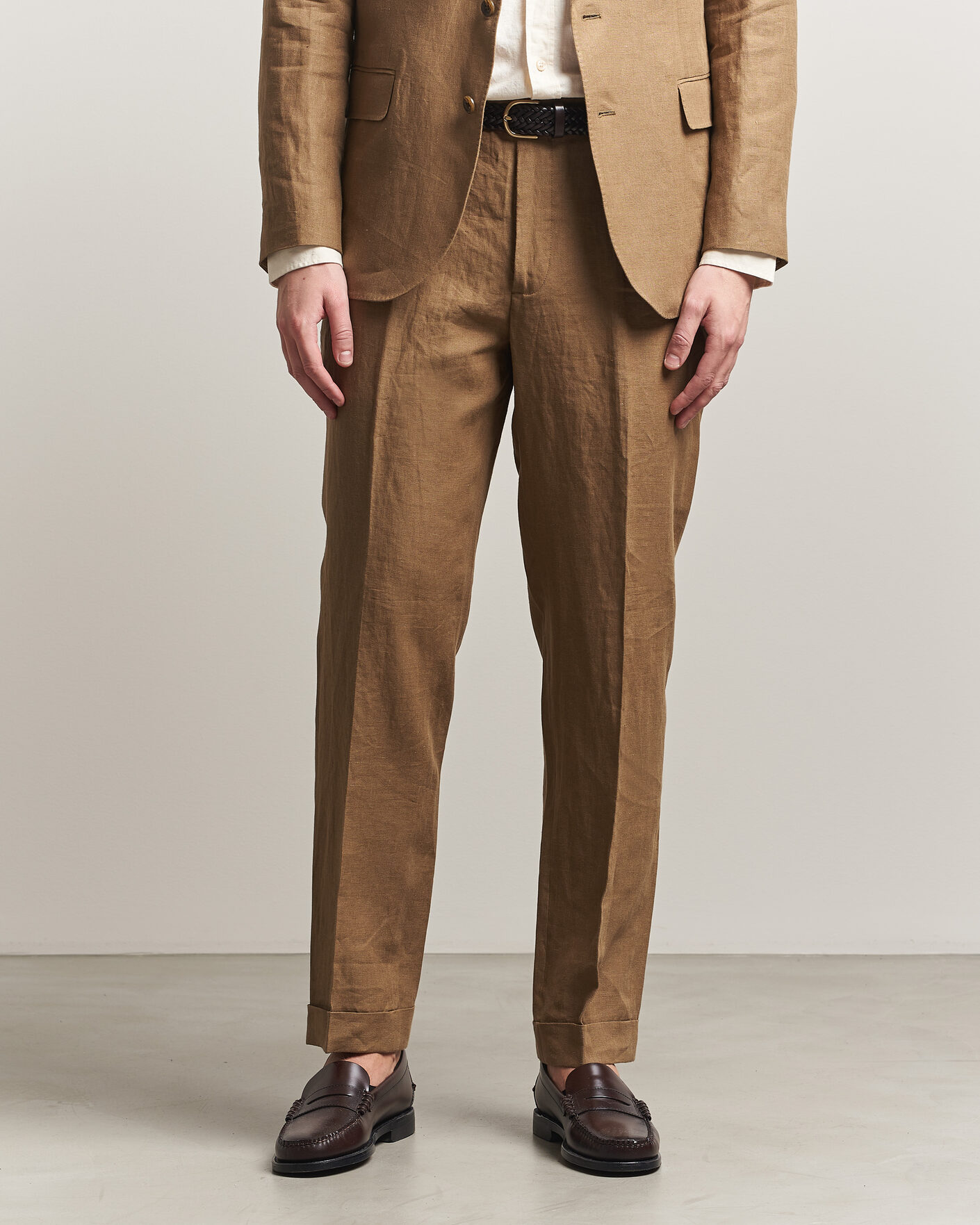 Uomini | Pantaloni | Polo Ralph Lauren | Linen Pleated Trousers Light Sable