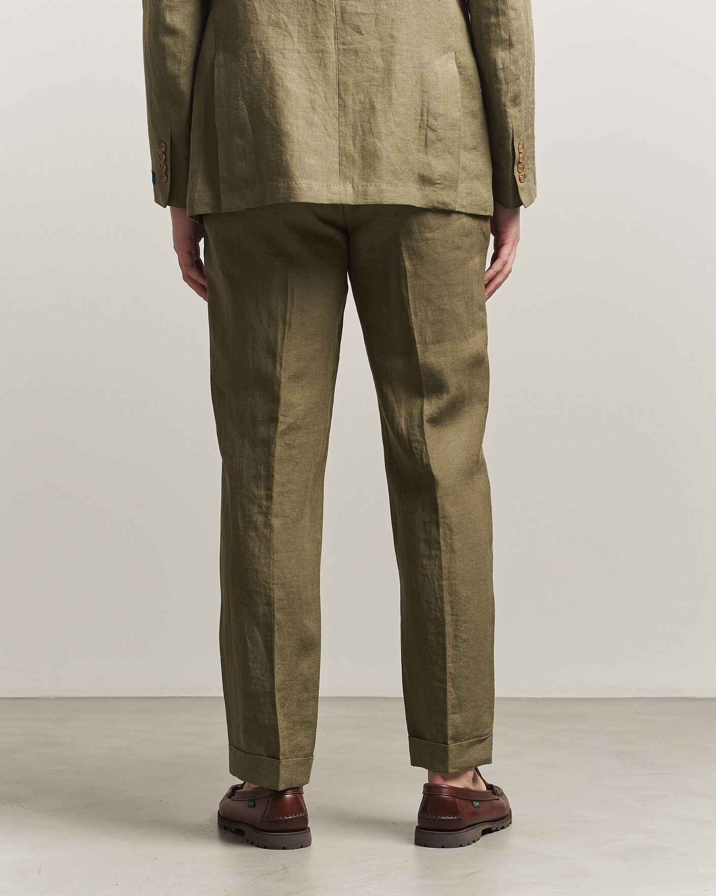 Uomini | Pantaloni | Polo Ralph Lauren | Linen Pleated Trousers Basic Olive