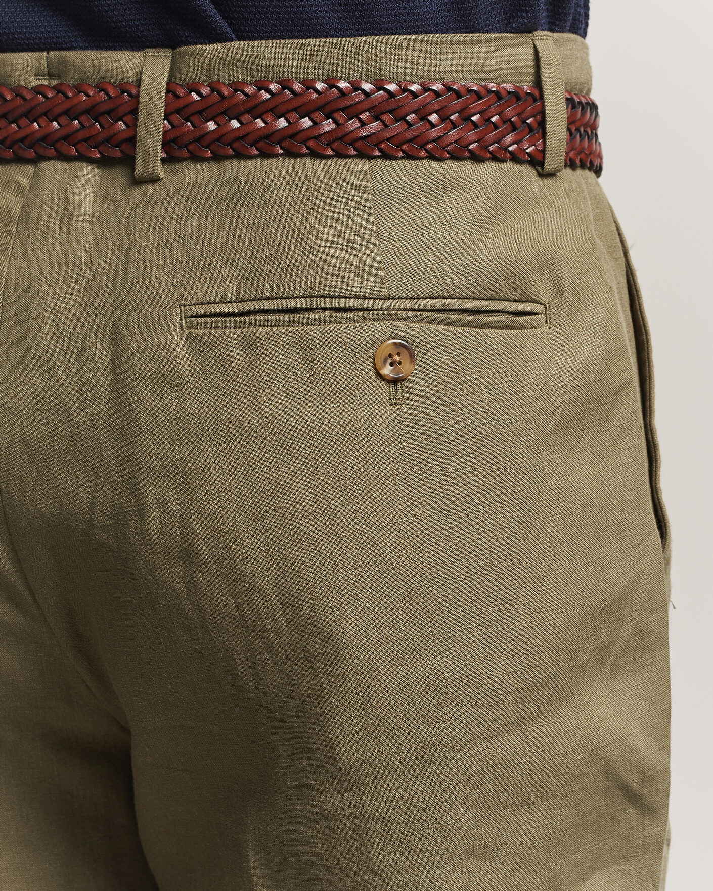Uomini | Pantaloni | Polo Ralph Lauren | Linen Pleated Trousers Basic Olive