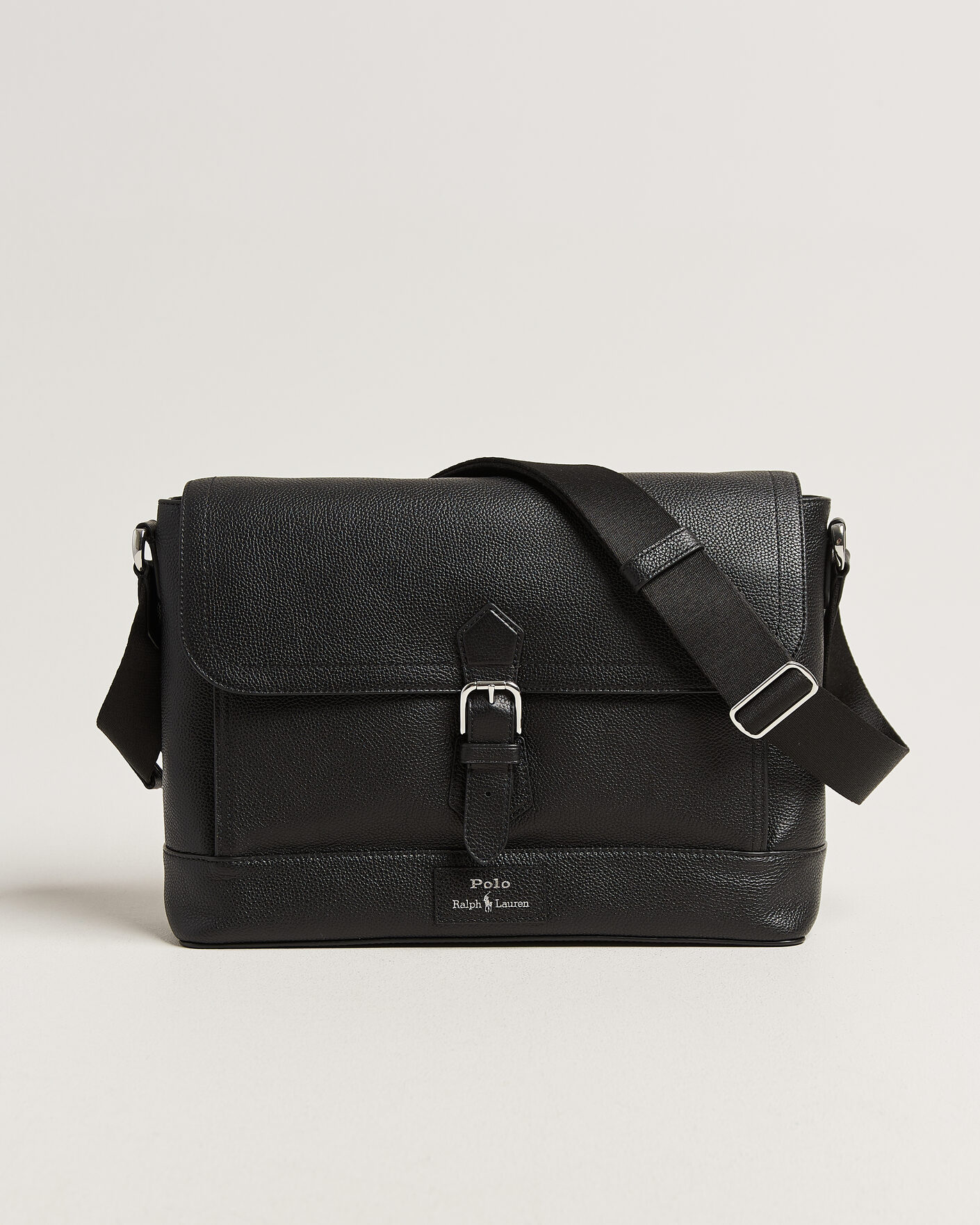 Uomini | Borse | Polo Ralph Lauren | Pebble Leather Messenger Bag Black