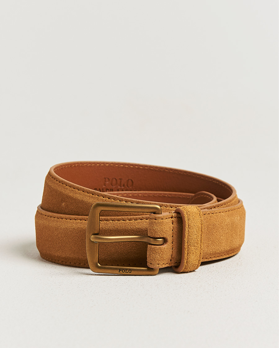 Uomini | Cinture | Polo Ralph Lauren | Suede Belt Tan