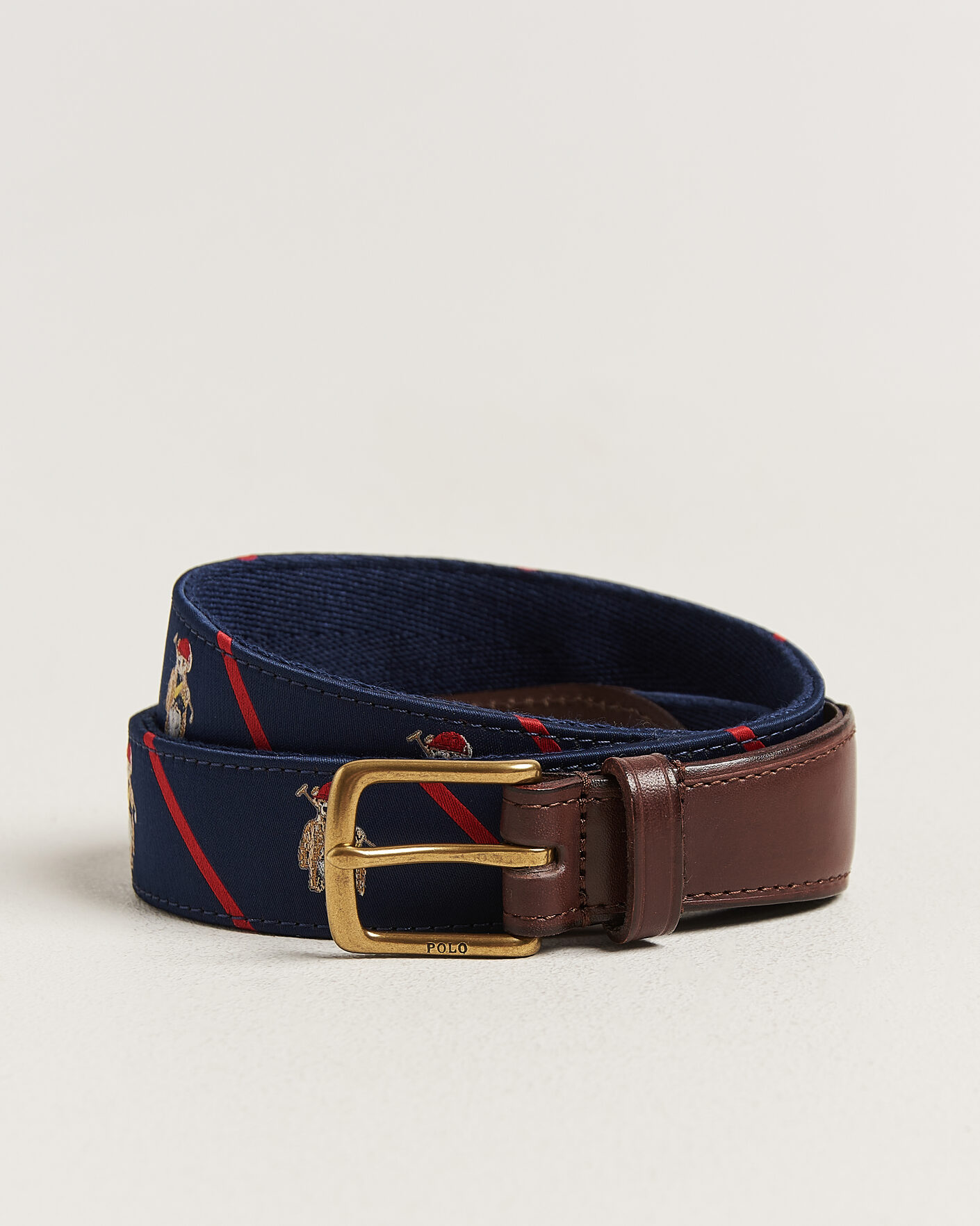 Uomini | Cinture | Polo Ralph Lauren | Leather Bear Belt Navy Multi