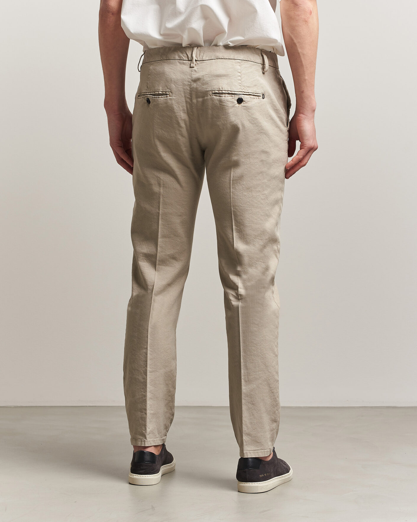 Uomini | Pantaloni | Dondup | Spiritisimo Linen Stretch Chinos Beige