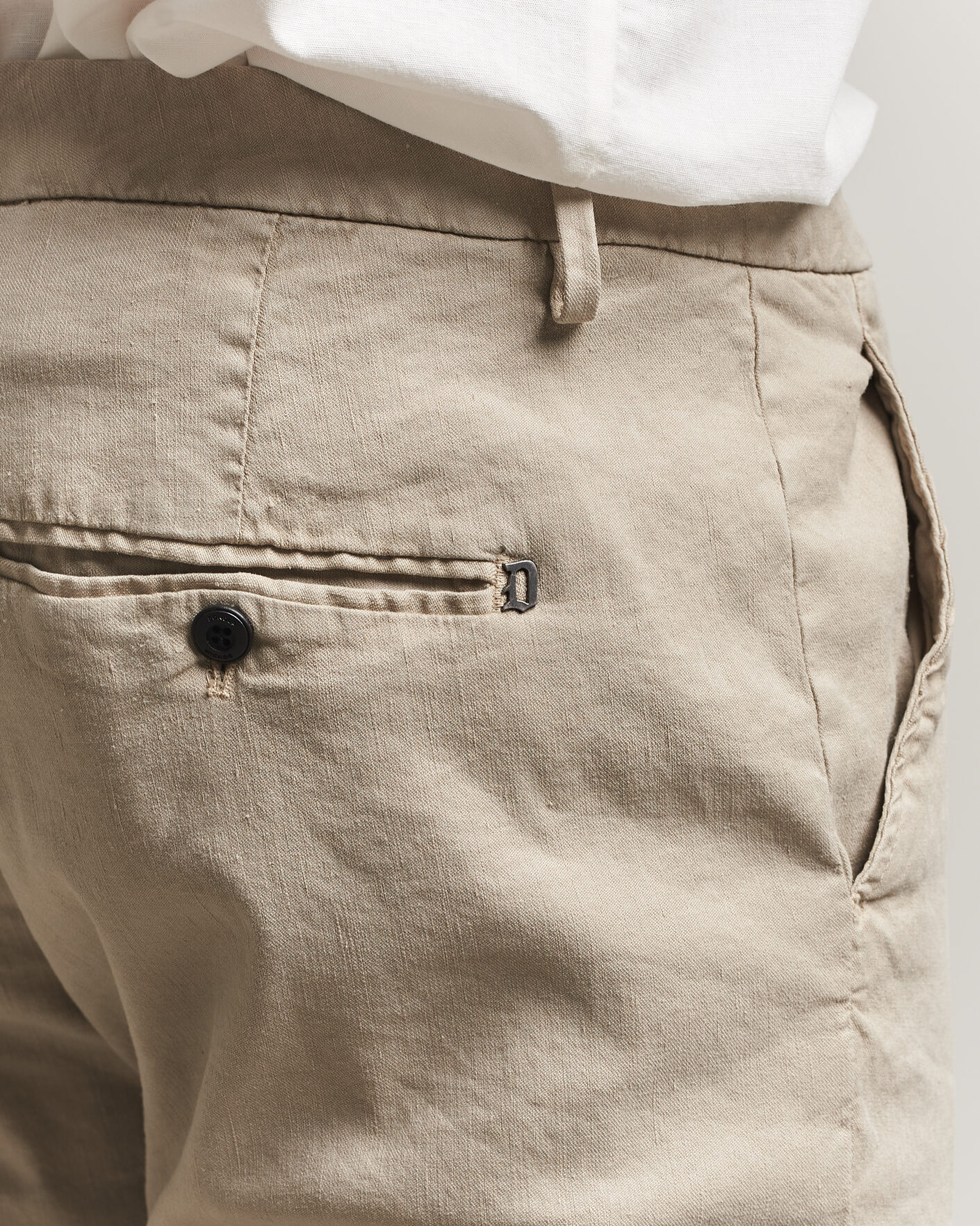 Uomini | Pantaloni | Dondup | Spiritisimo Linen Stretch Chinos Beige