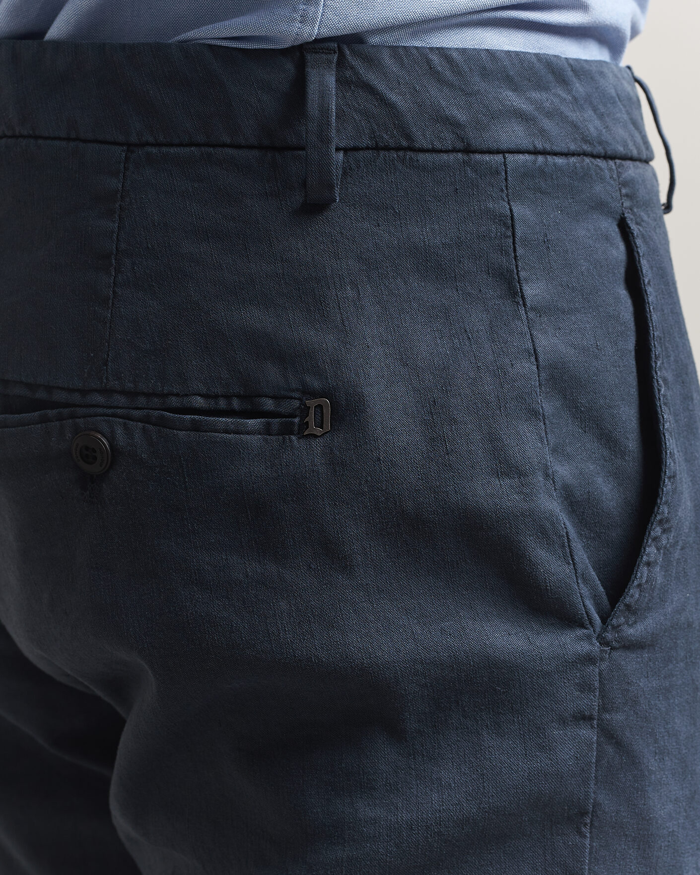 Uomini | Pantaloni | Dondup | Spiritisimo Linen Stretch Chinos Navy