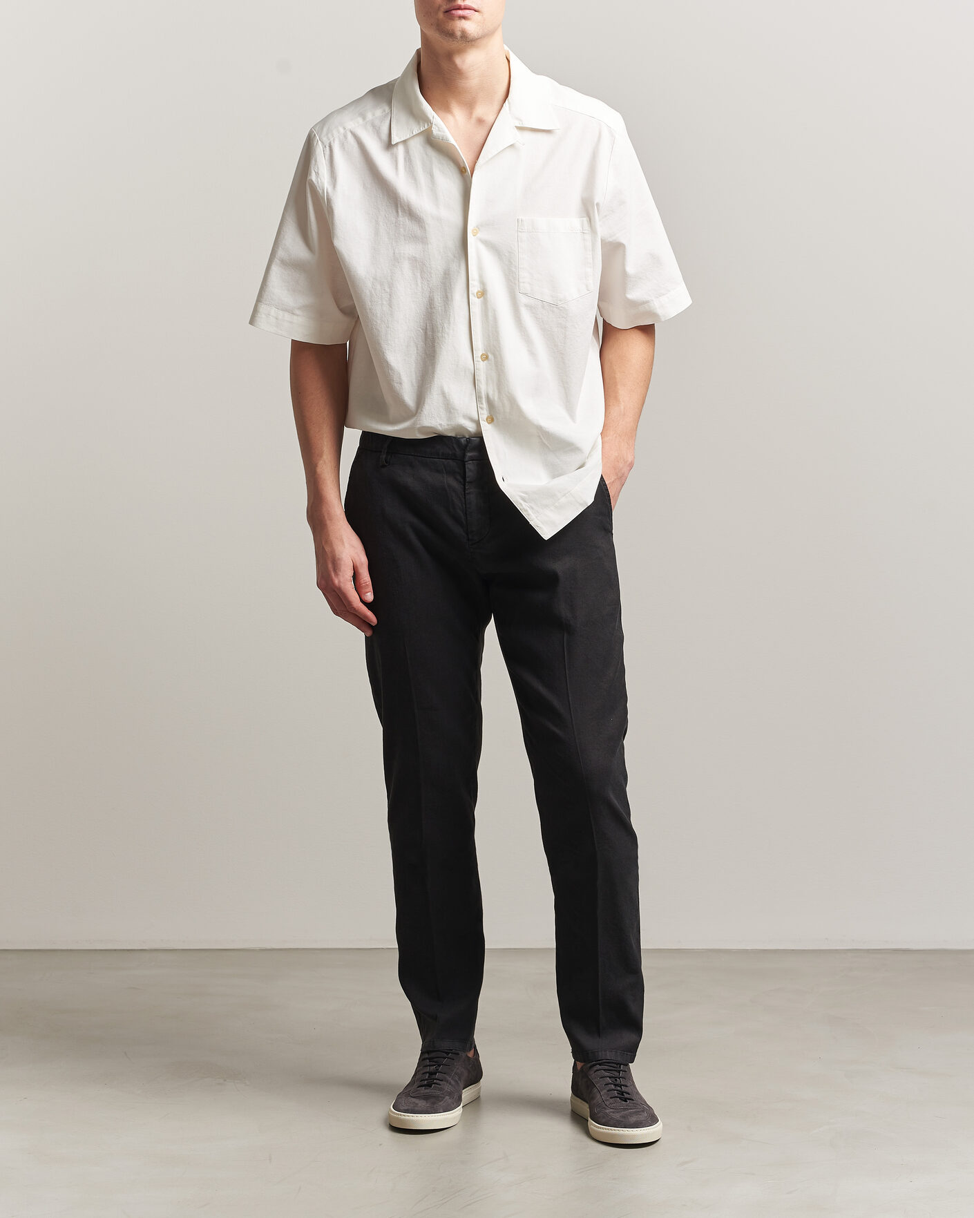 Uomini | Pantaloni | Dondup | Spiritisimo Linen Stretch Chinos Black