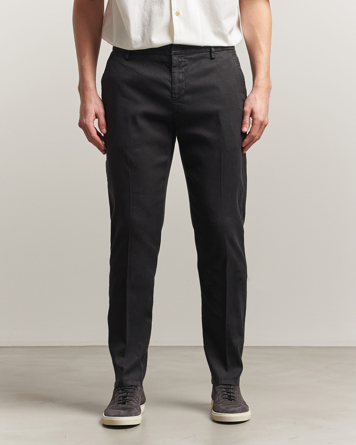 Uomini | Pantaloni | Dondup | Spiritisimo Linen Stretch Chinos Black