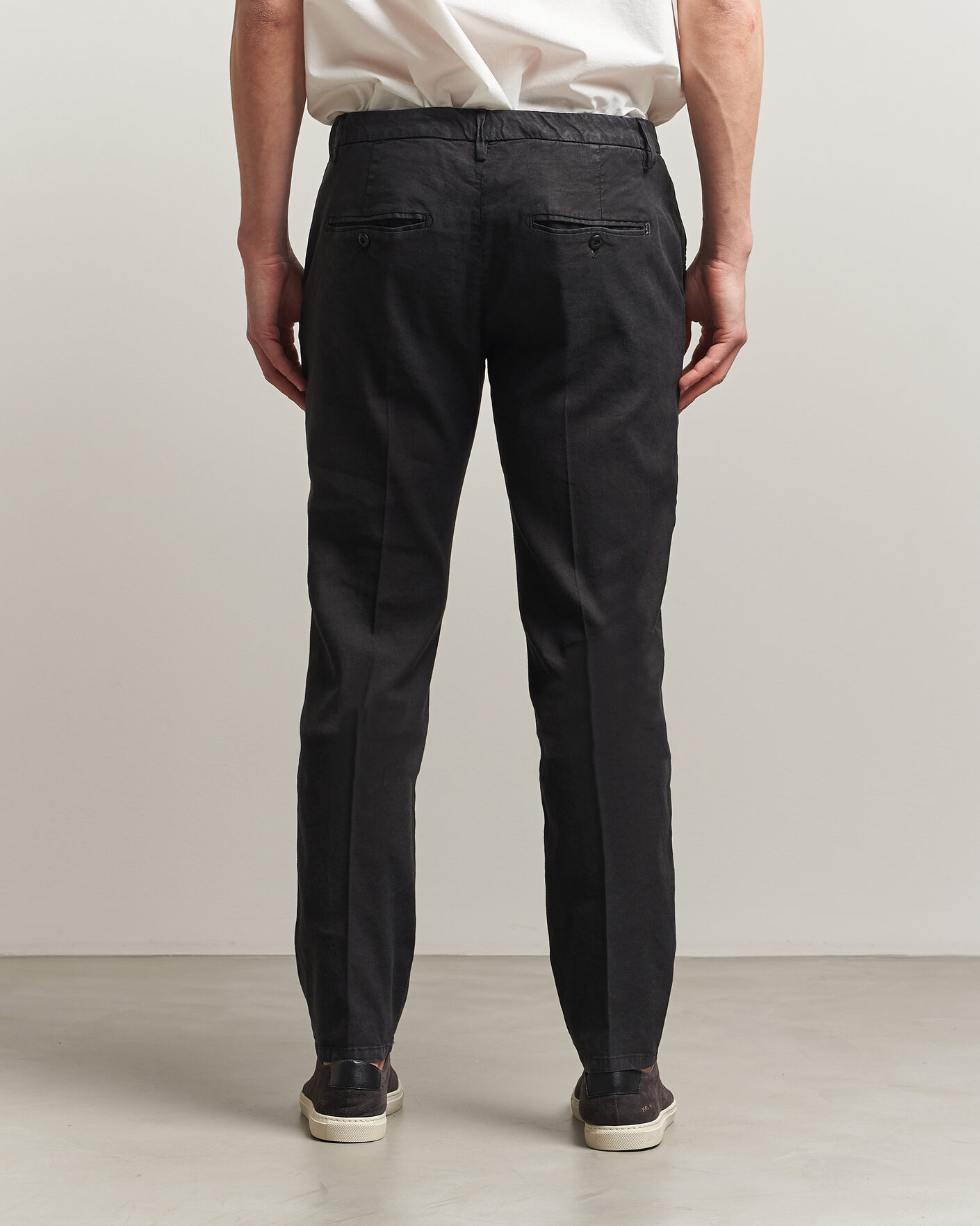 Uomini | Pantaloni | Dondup | Spiritisimo Linen Stretch Chinos Black
