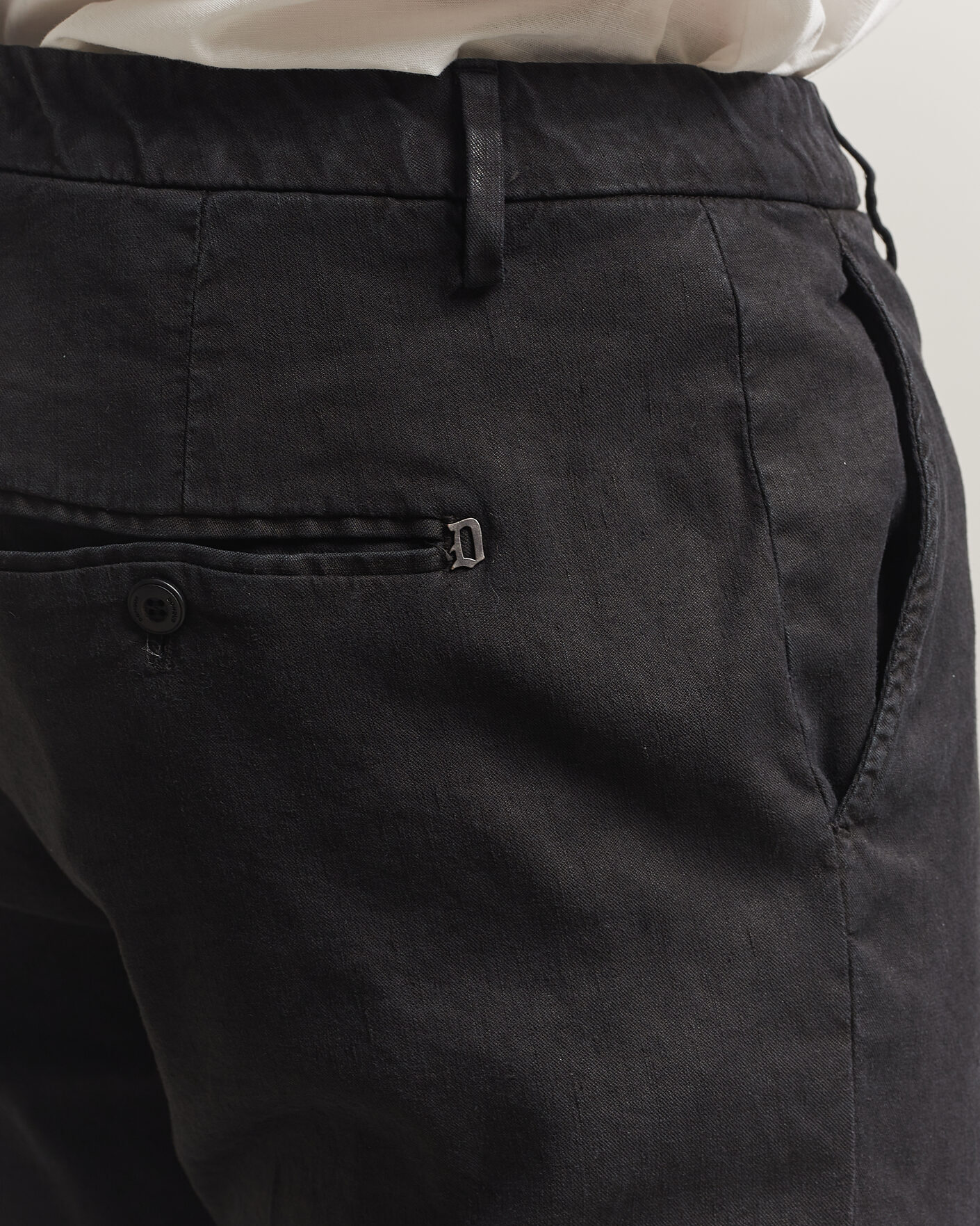 Uomini | Pantaloni | Dondup | Spiritisimo Linen Stretch Chinos Black