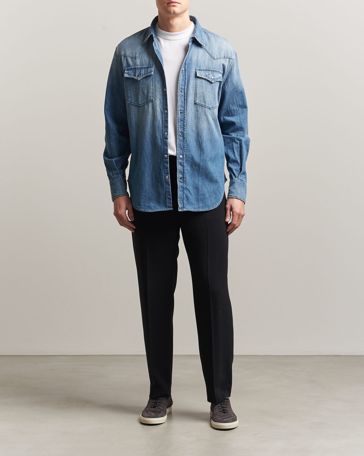 Uomini | Camicie | Dondup | Regular Fit Denim Shirt Medium Blue
