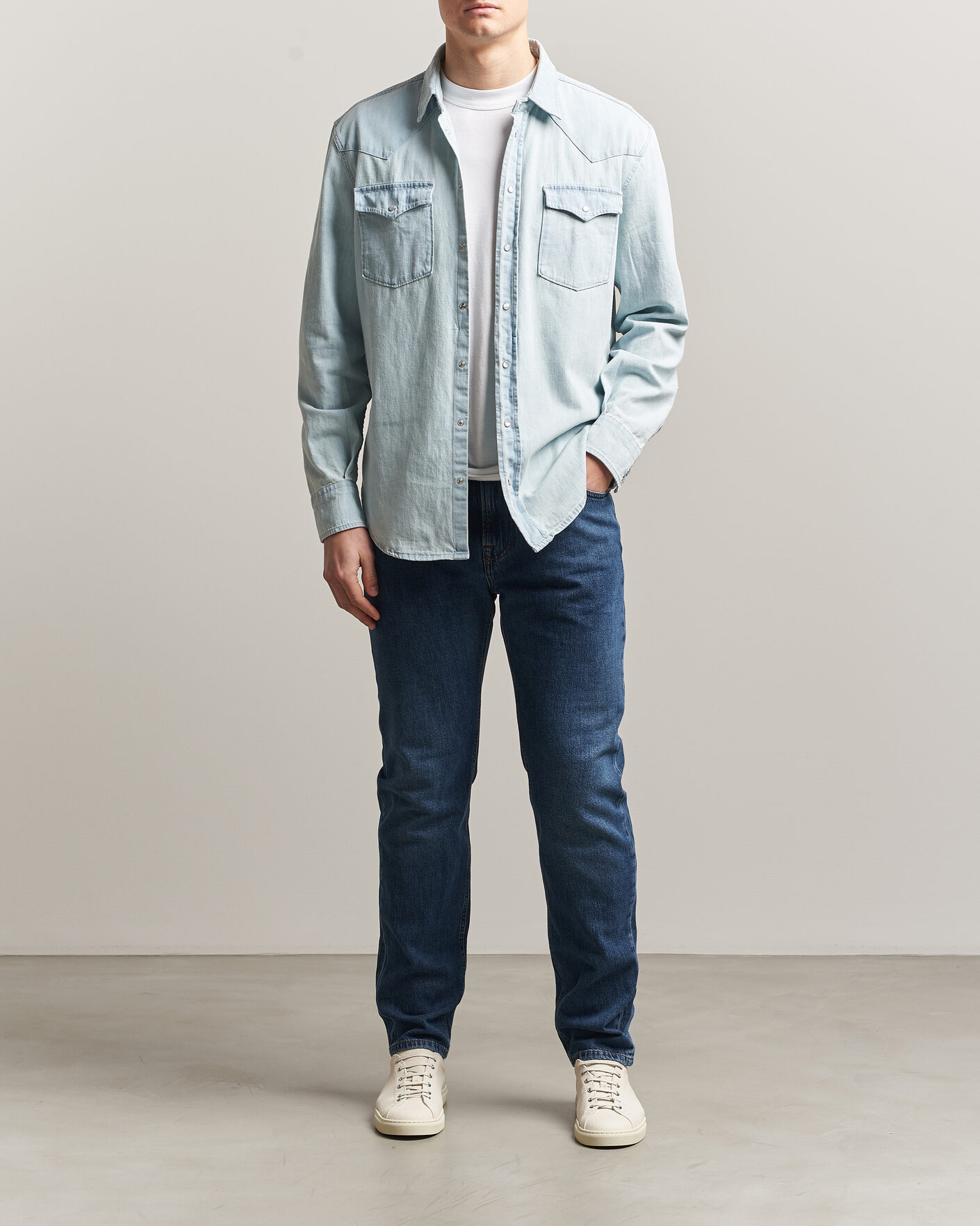 Uomini | Camicie | Dondup | Regular Fit Denim Shirt Light Blue