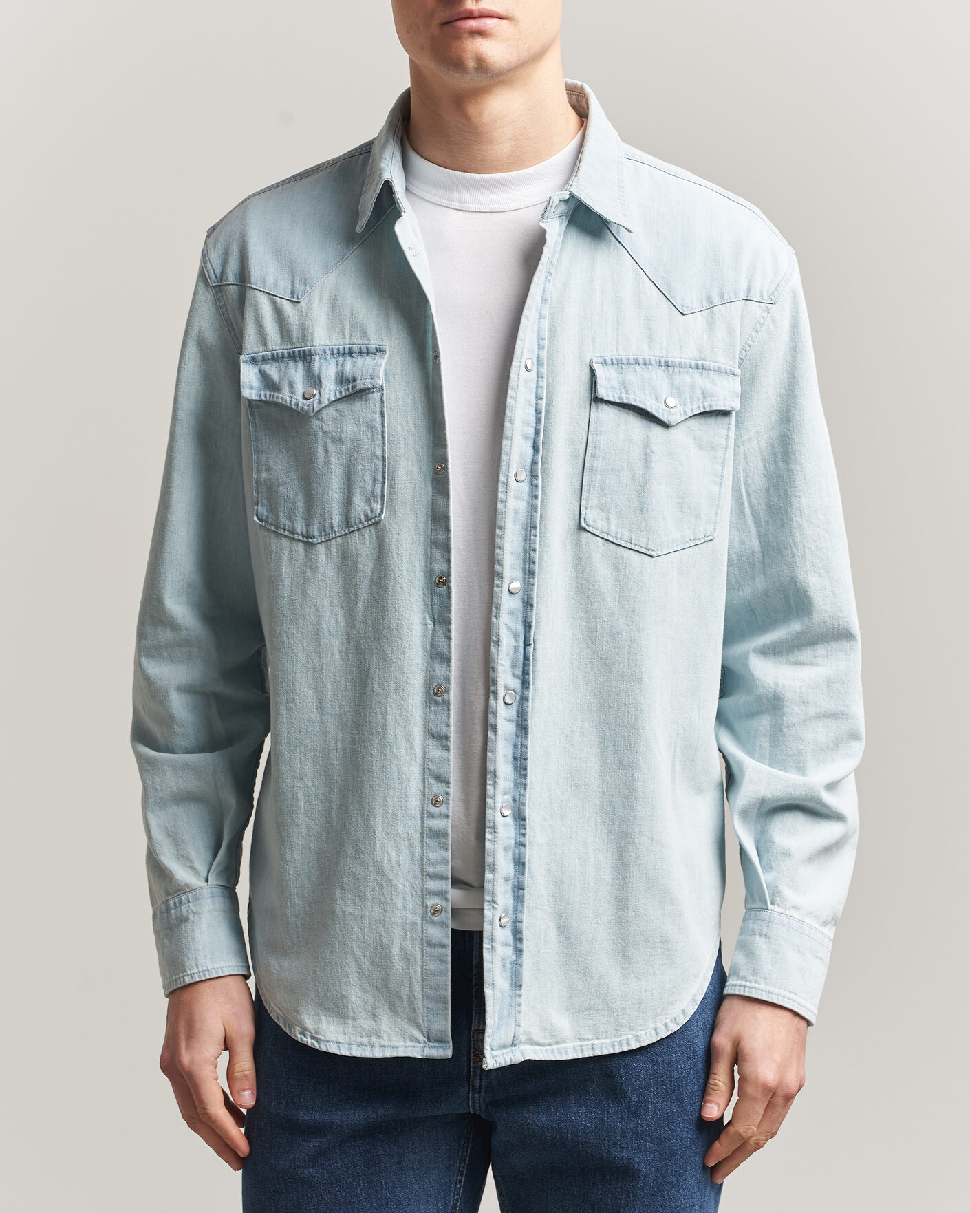 Uomini | Camicie | Dondup | Regular Fit Denim Shirt Light Blue