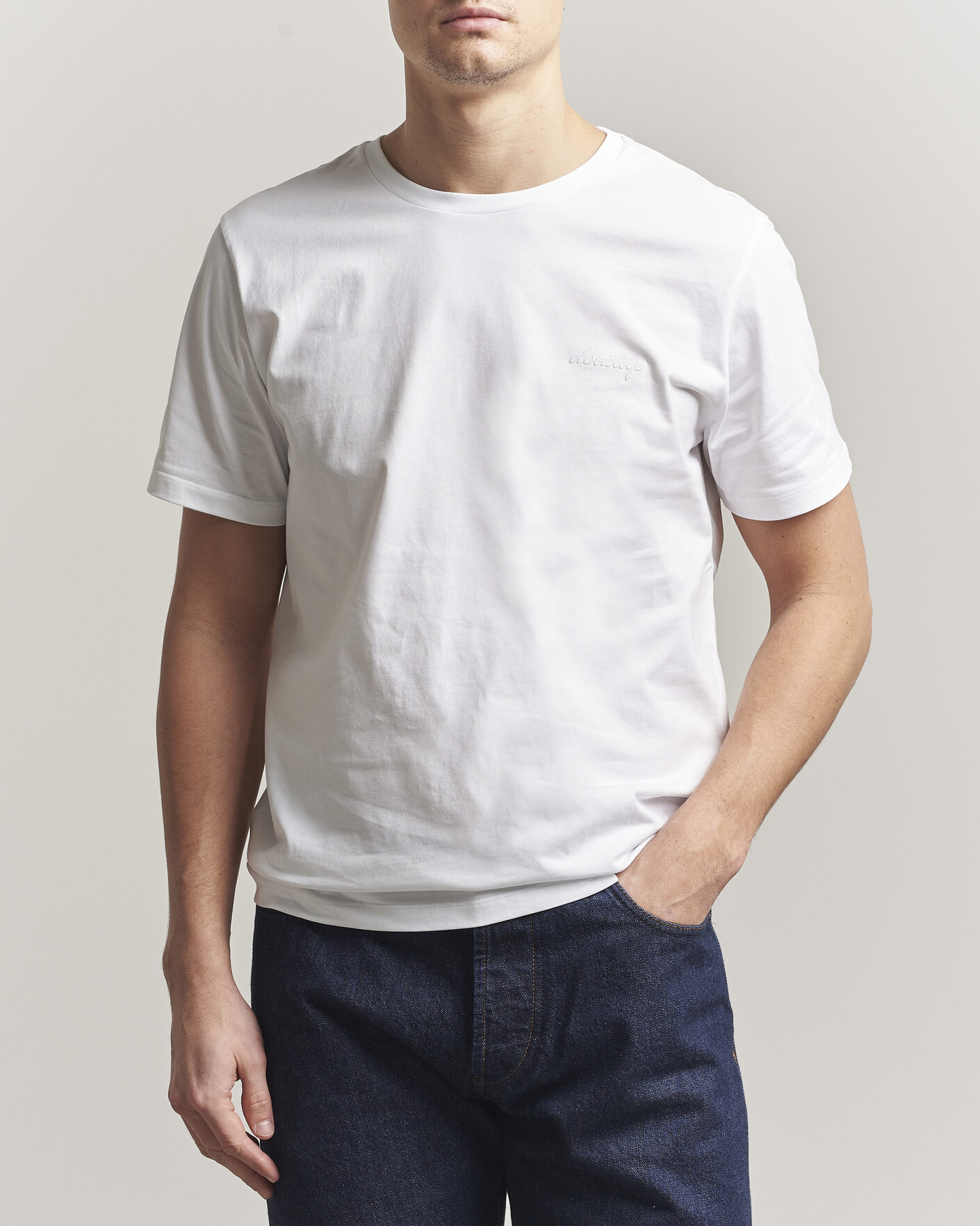 Uomini | T-shirt | Dondup | Logo Crew Neck T-Shirt White