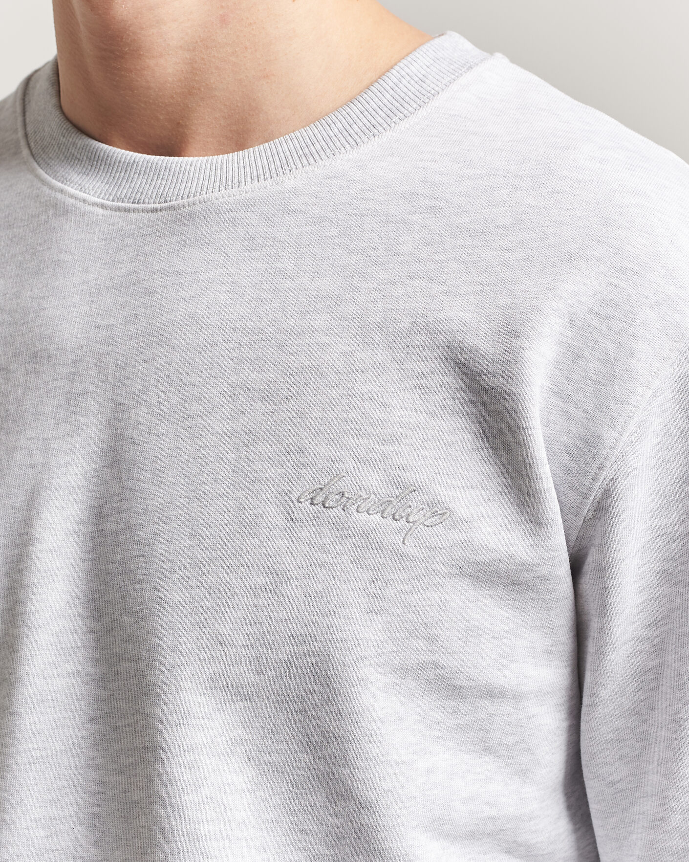 Uomini | Maglieria | Dondup | Logo Crew Neck Sweatshirt Light Grey Melange