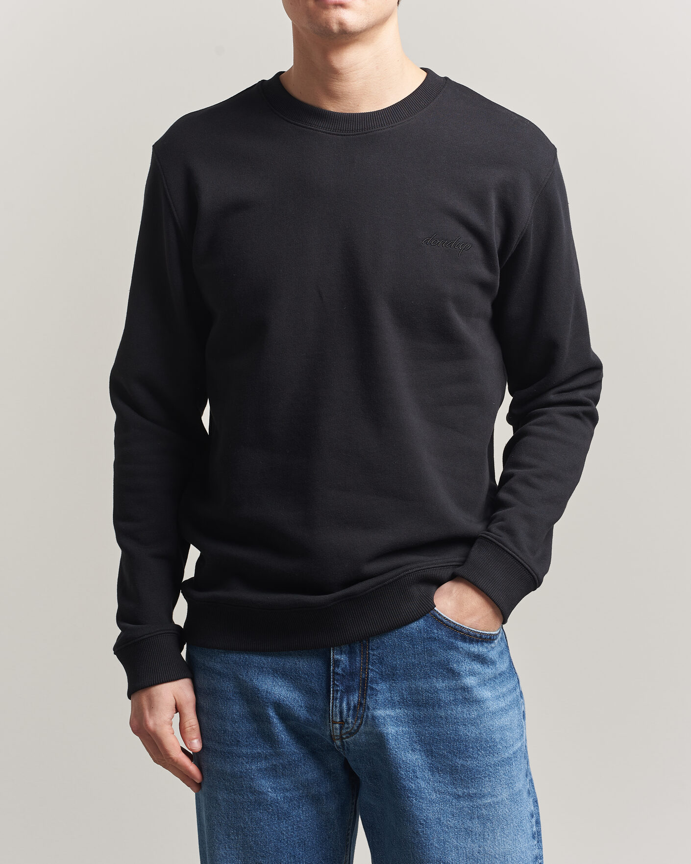 Uomini | Maglieria | Dondup | Logo Crew Neck Sweatshirt Black