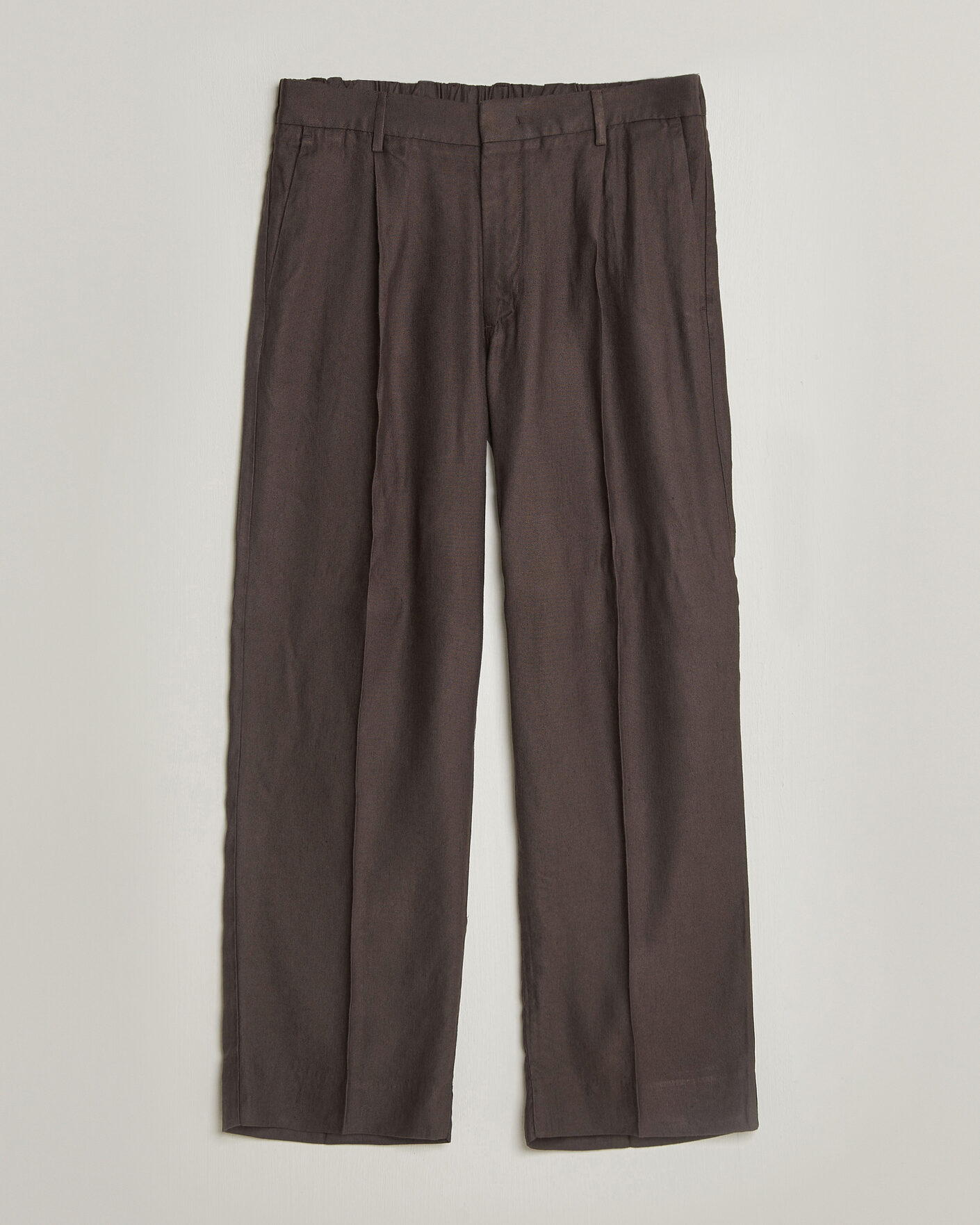 Uomini | Pantaloni | NN07 | Kay Linen/Viscose Drawstring Trousers Deep Truffle