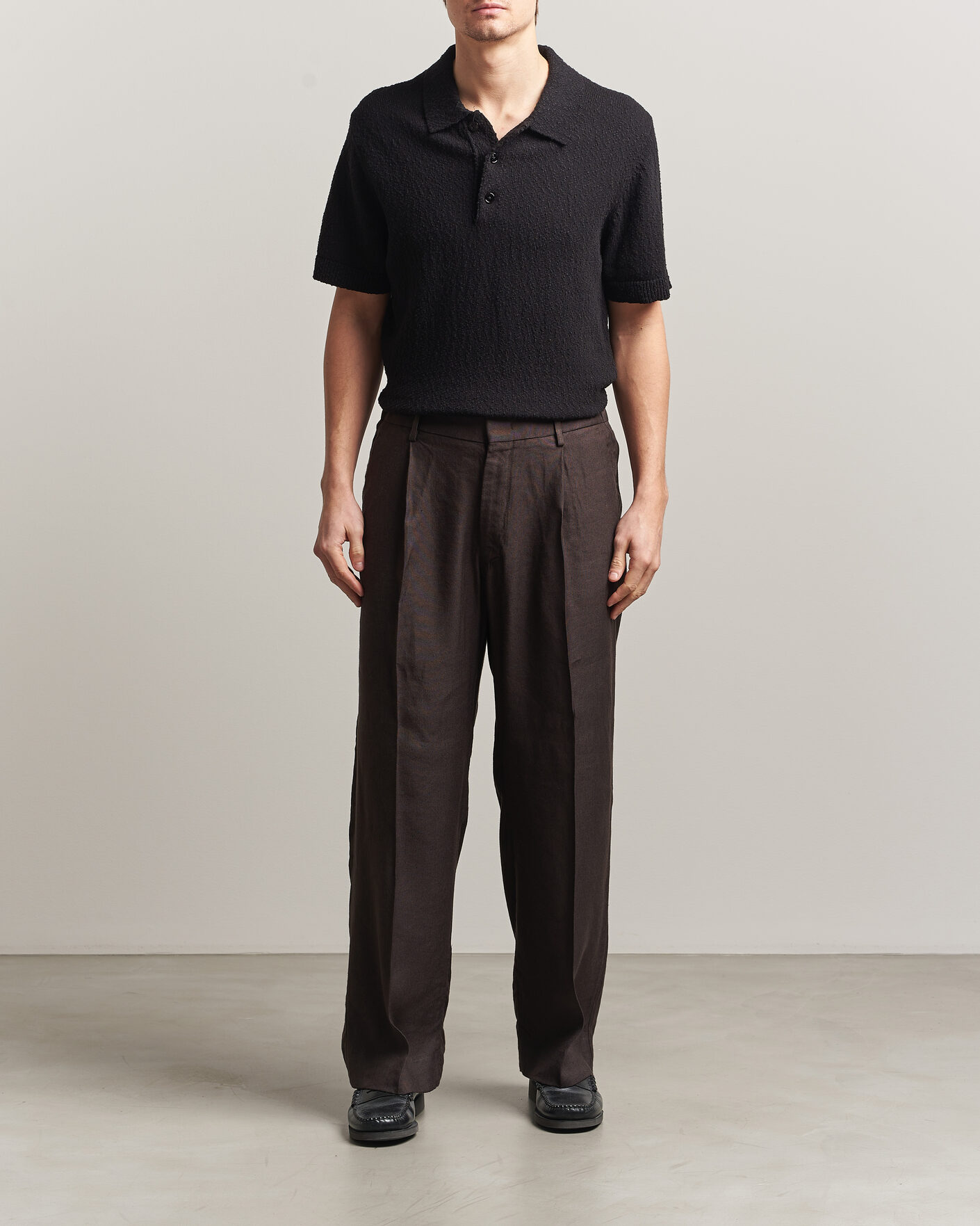 Uomini | Pantaloni | NN07 | Kay Linen/Viscose Drawstring Trousers Deep Truffle
