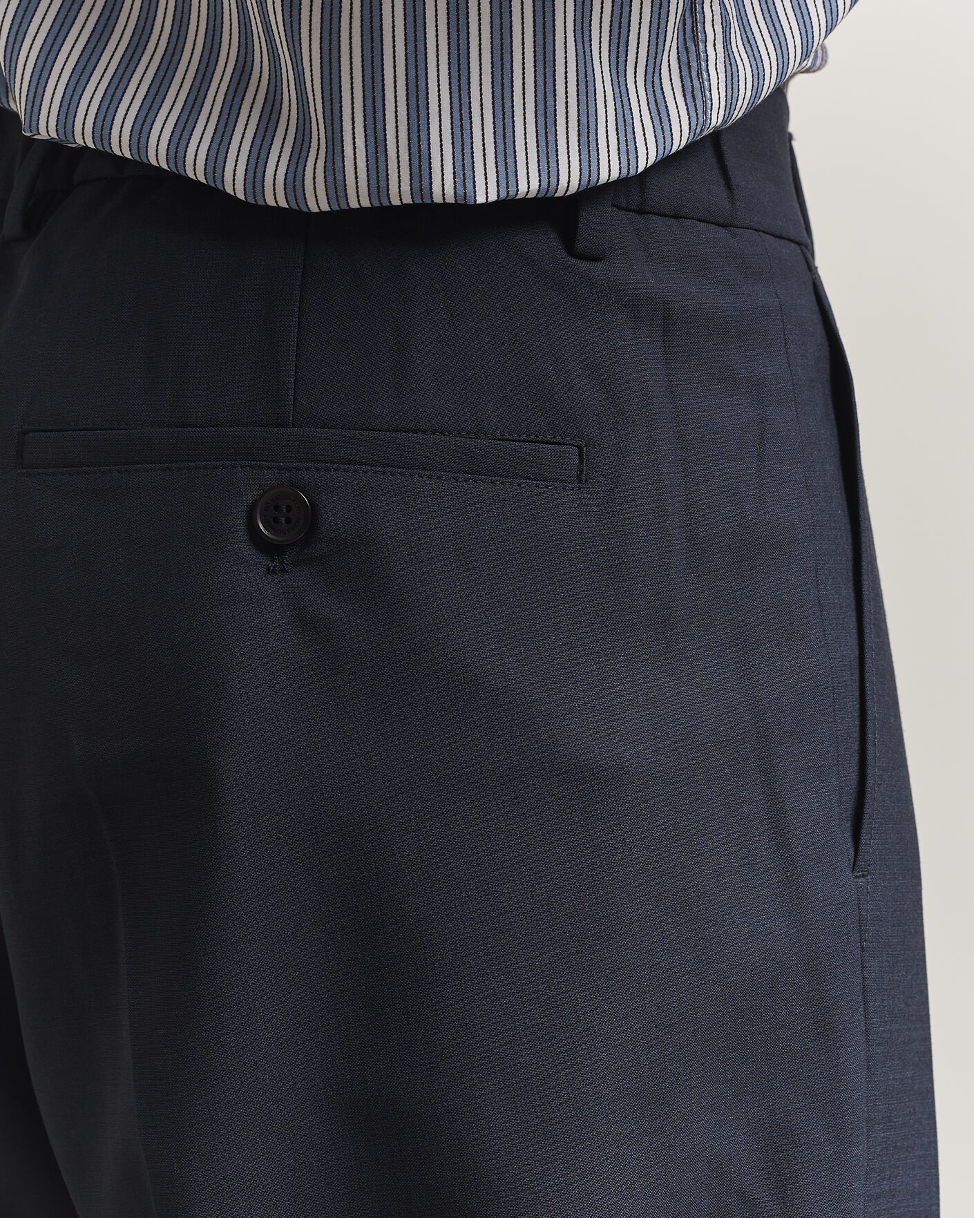 Uomini | Pantaloni | NN07 | Kay Summer Wool Drawstring Trousers Deep Navy