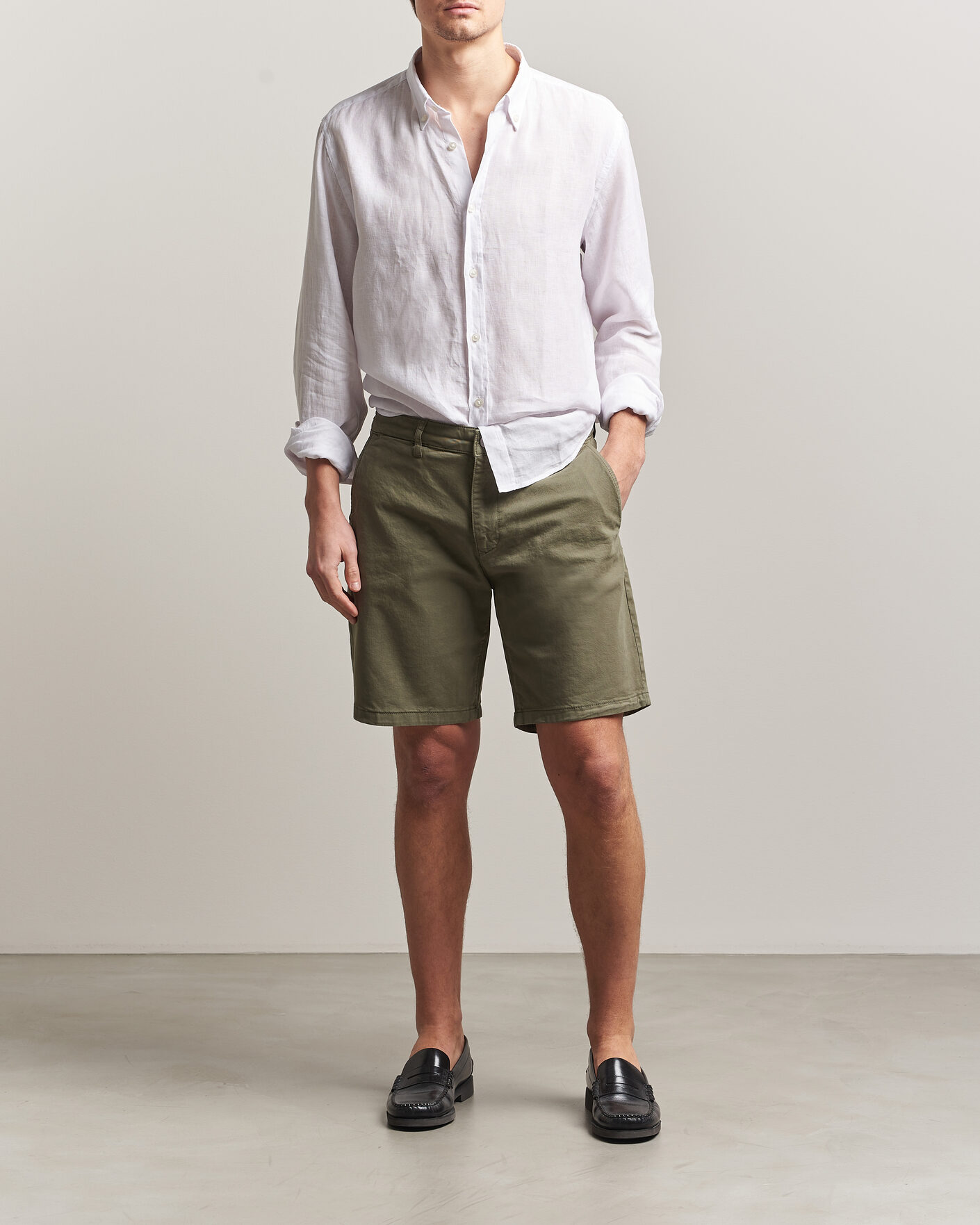 Uomini | Pantaloncini | NN07 | Aden Regular Fit Chino Shorts Capers Green