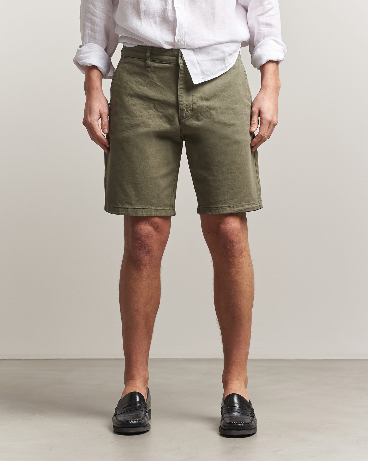Uomini | Pantaloncini | NN07 | Aden Regular Fit Chino Shorts Capers Green