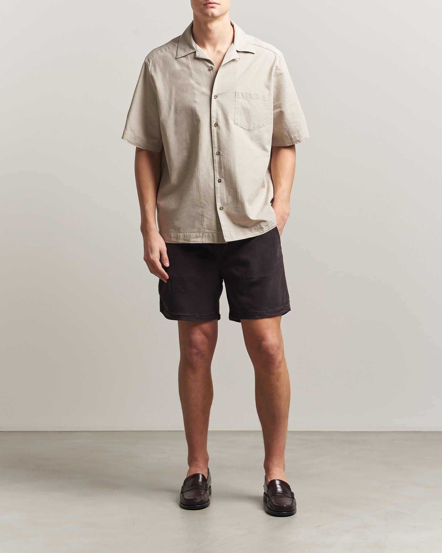 Uomini | Pantaloncini | NN07 | Gregor Drawstring Shorts Deep Truffle