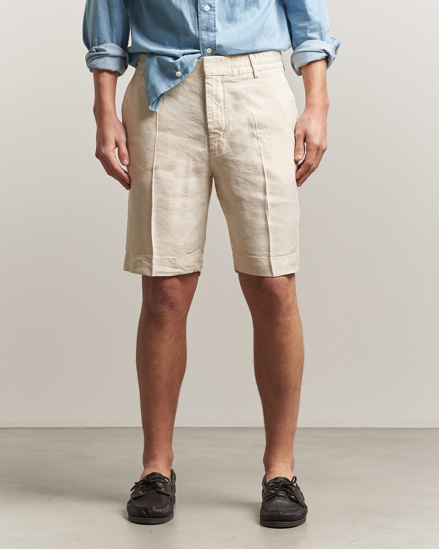 Uomini | Pantaloncini | NN07 | Billie Linen/Viscose Drawstring Shorts Ivory