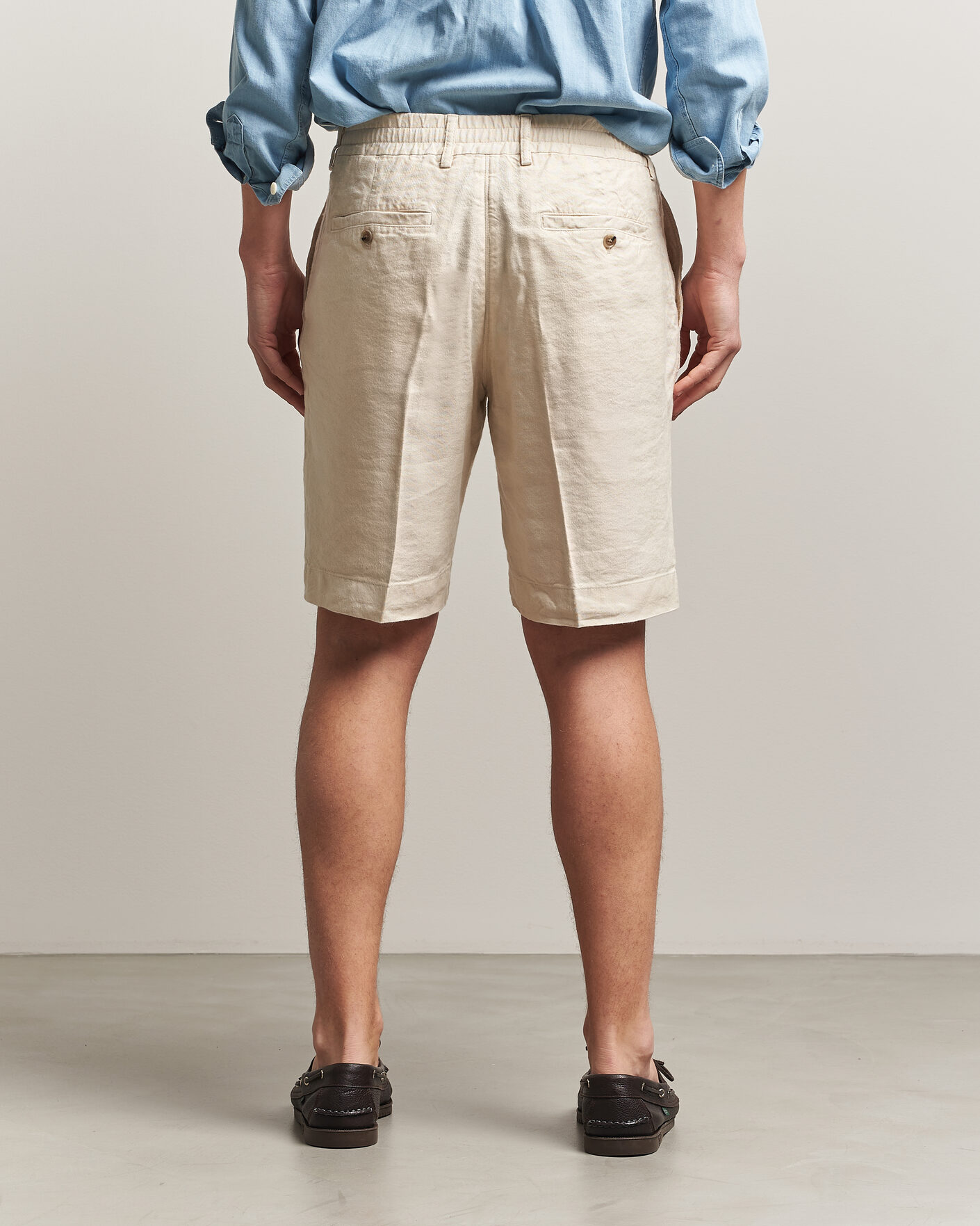 Uomini | Pantaloncini | NN07 | Billie Linen/Viscose Drawstring Shorts Ivory