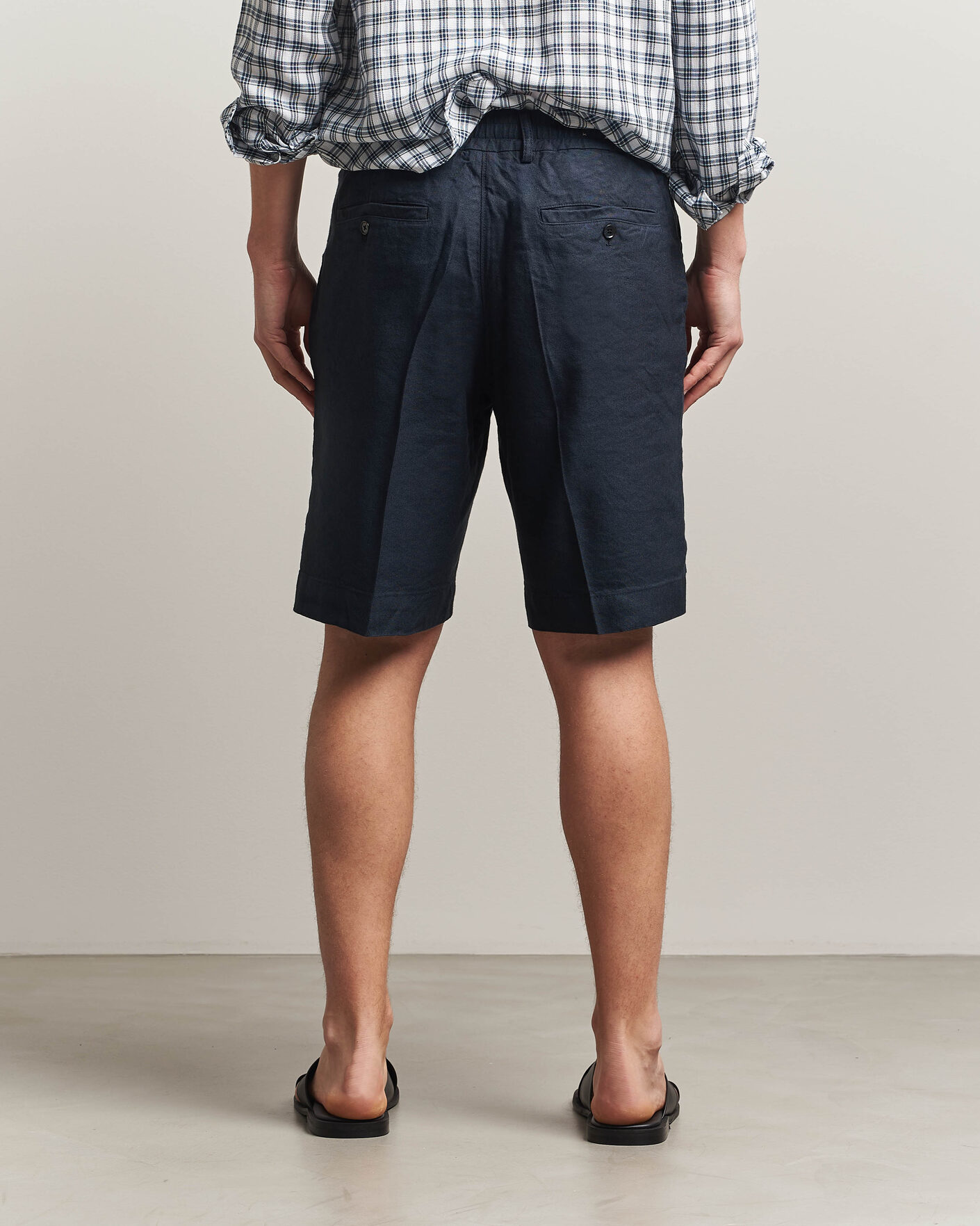 Uomini | Pantaloncini | NN07 | Billie Linen/Viscose Drawstring Shorts Deep Navy