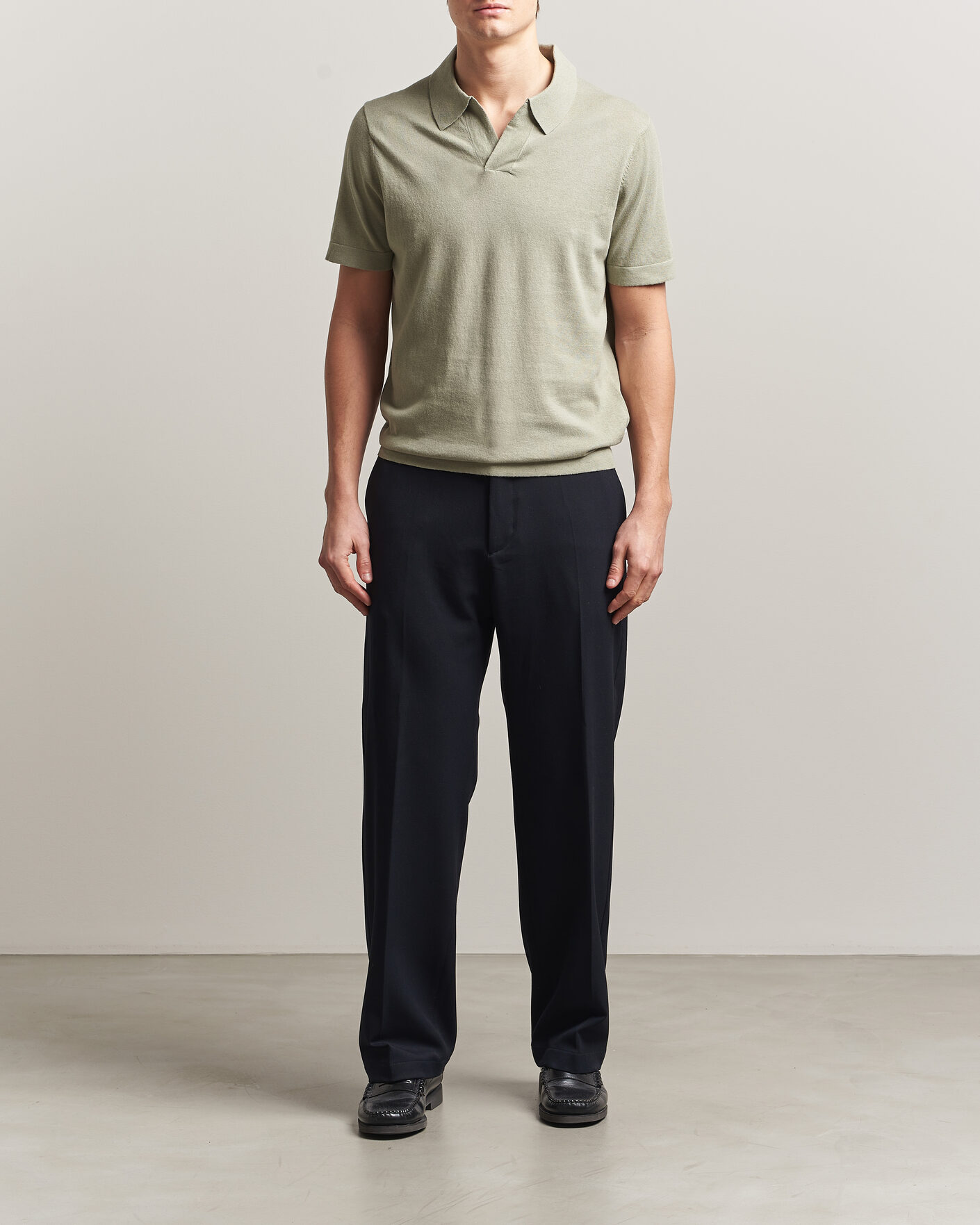 Uomini | Polo | NN07 | Ryan Cotton/Linen Polo Sage Green
