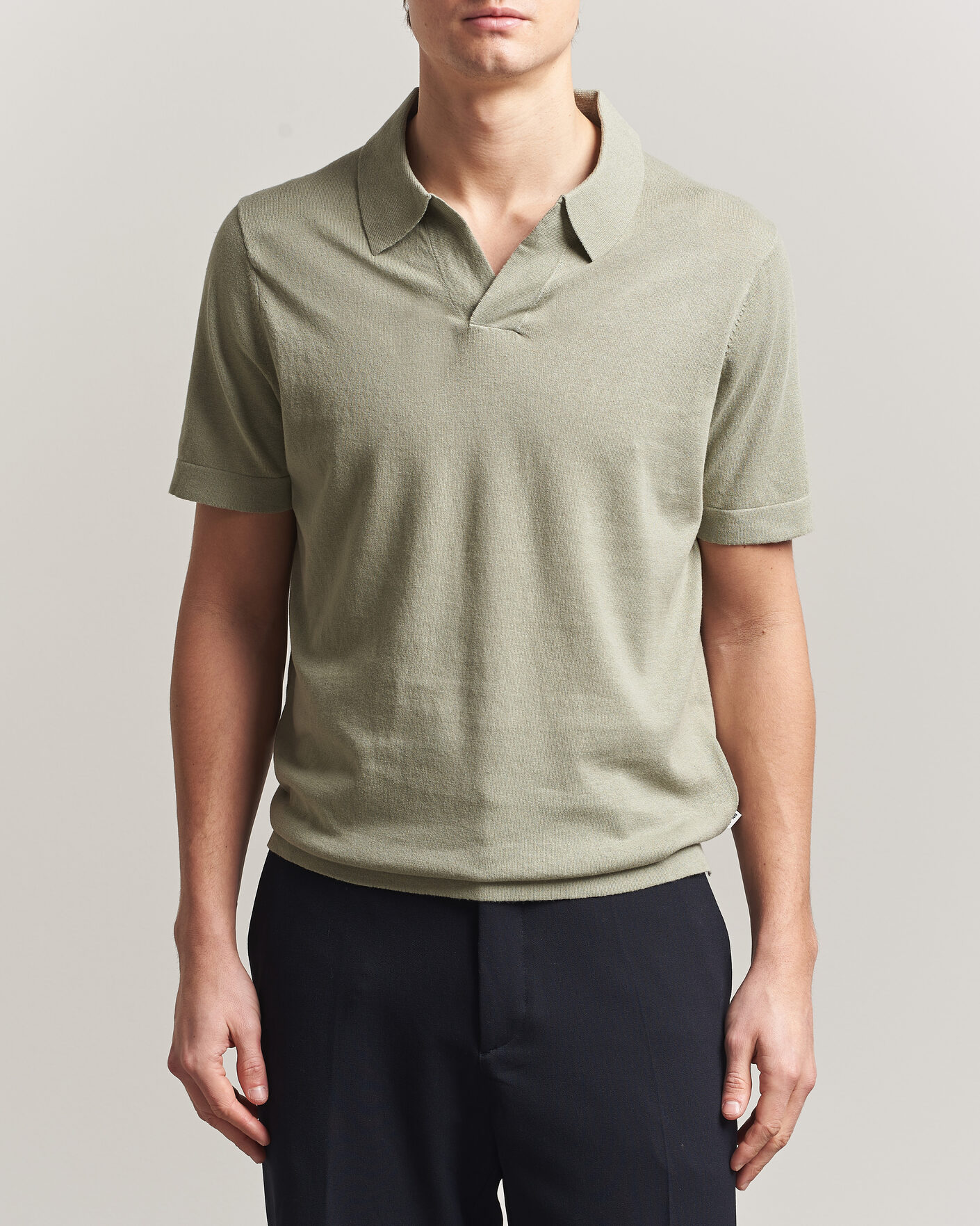 Uomini | Polo | NN07 | Ryan Cotton/Linen Polo Sage Green