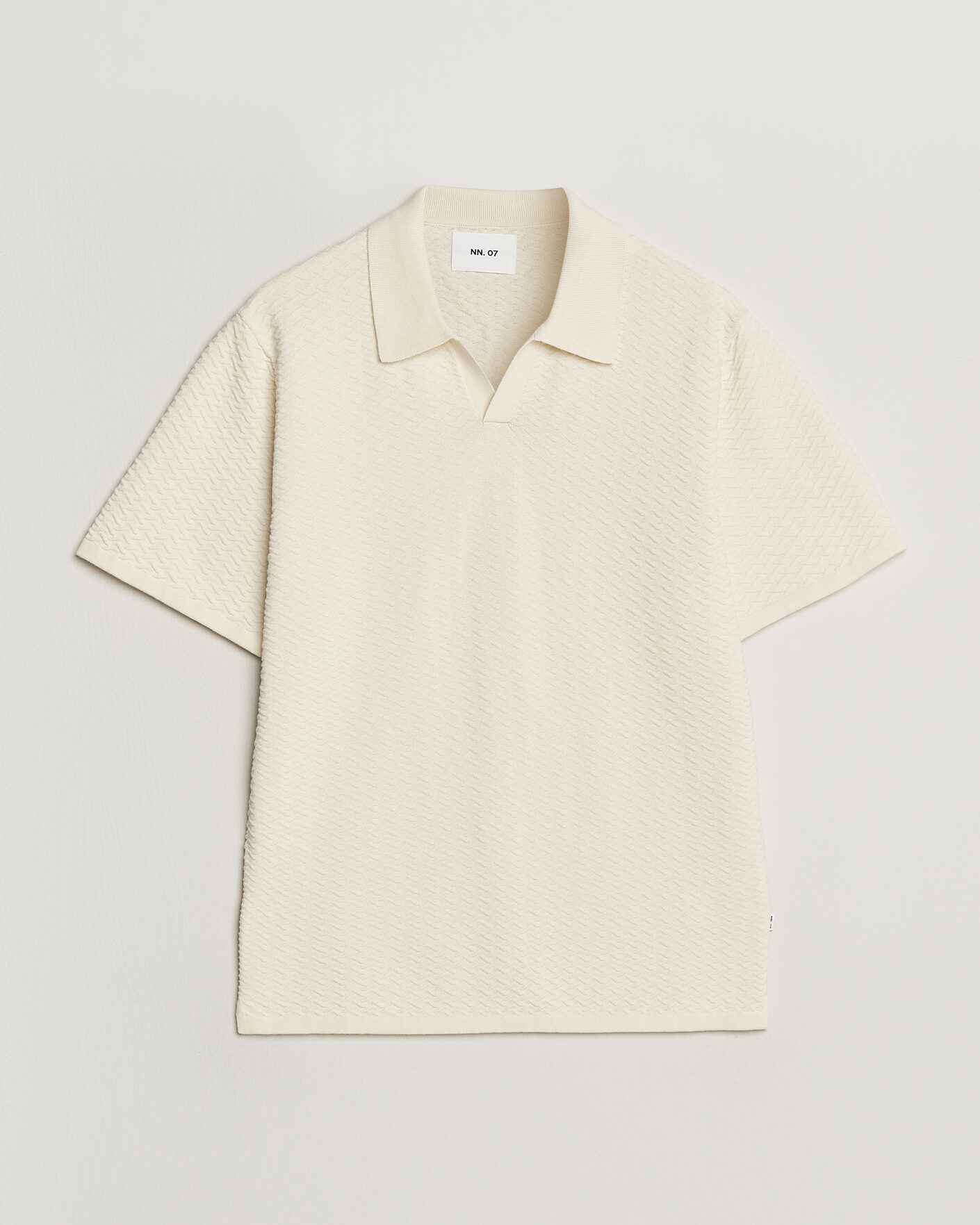 Uomini | Polo | NN07 | Paul Structured Knitted Polo Ivory