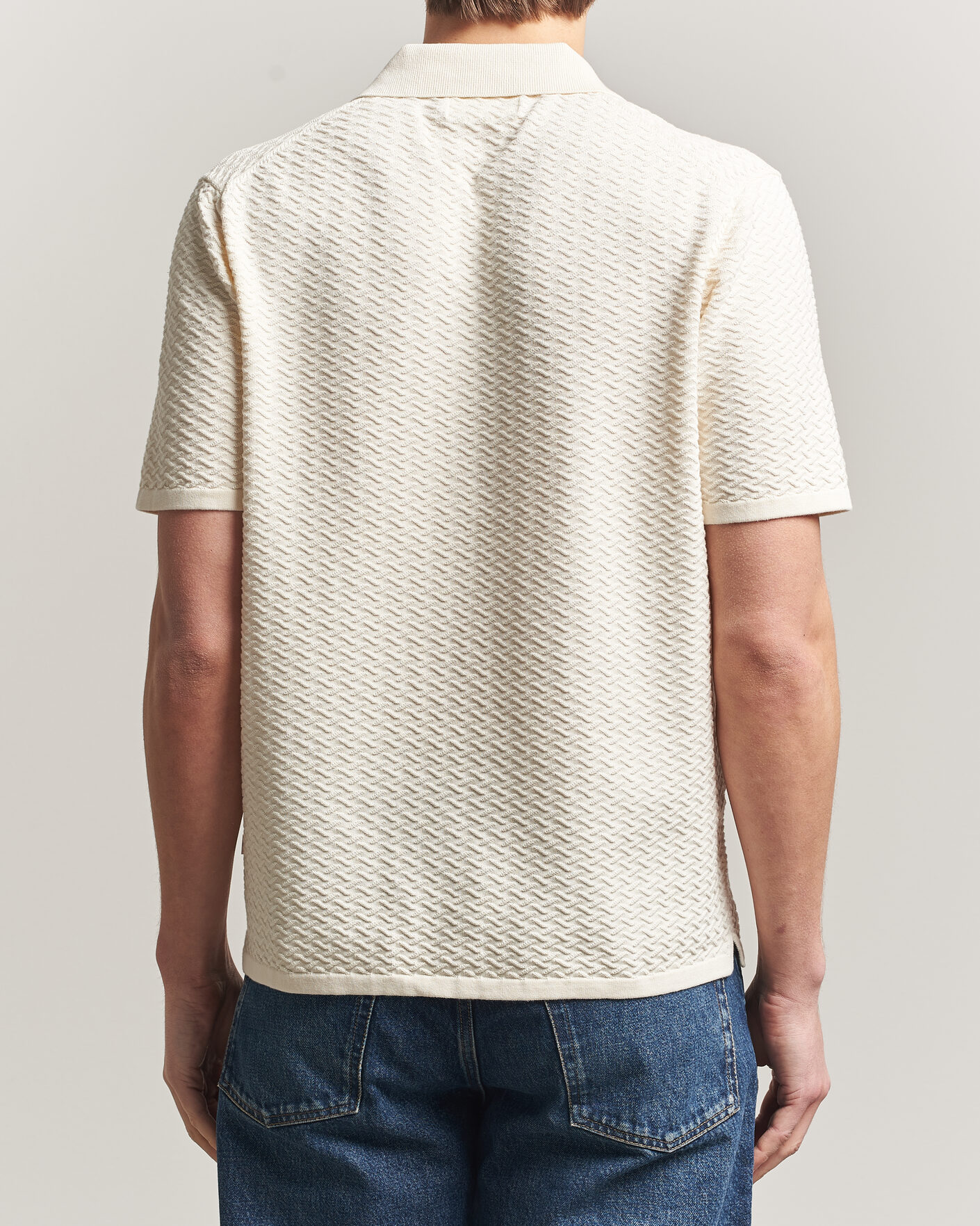 Uomini | Polo | NN07 | Paul Structured Knitted Polo Ivory