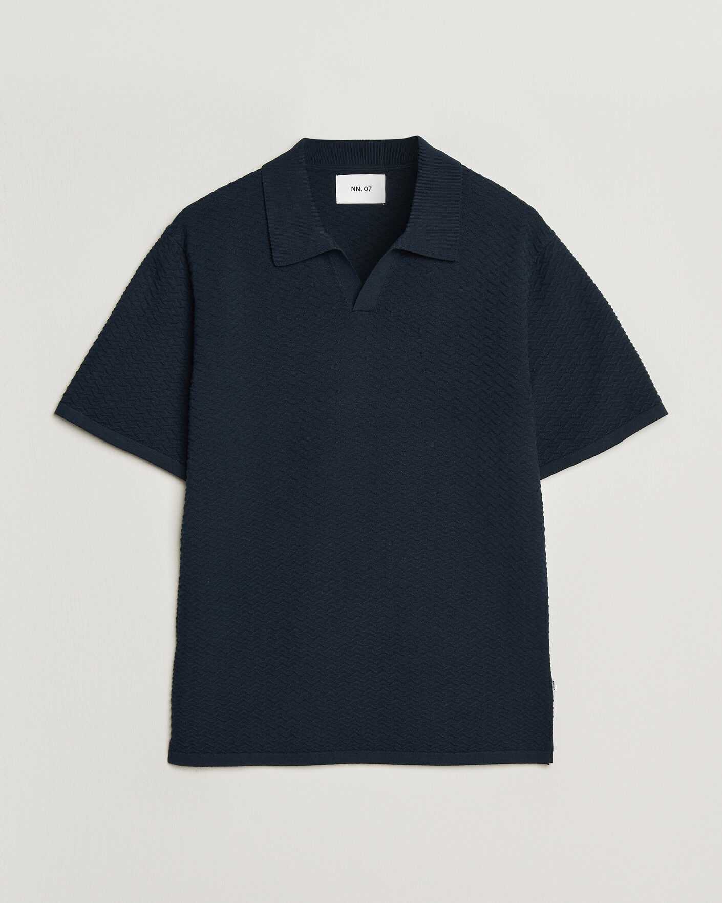 Uomini | Polo | NN07 | Paul Structured Knitted Polo Navy Blue