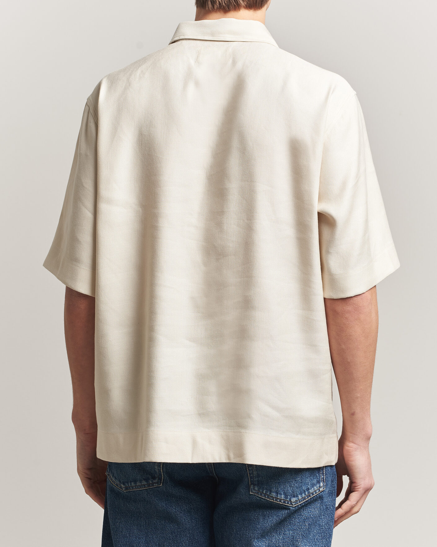 Uomini | Polo | NN07 | Bruno Linen/Viscose Half Zip Polo Ivory