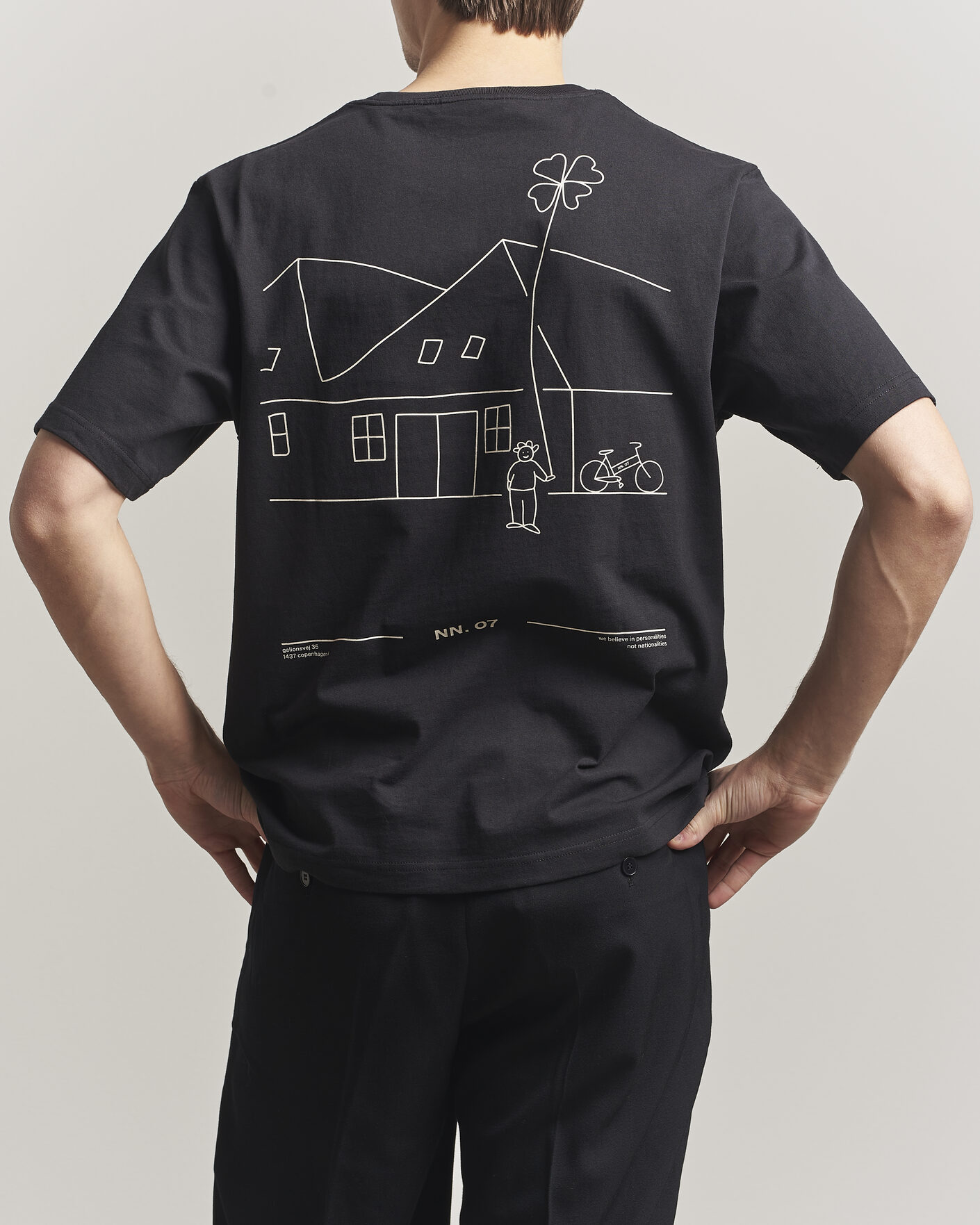 Uomini | T-shirt | NN07 | Jett Washed Printed Crew Neck T-Shirt Black