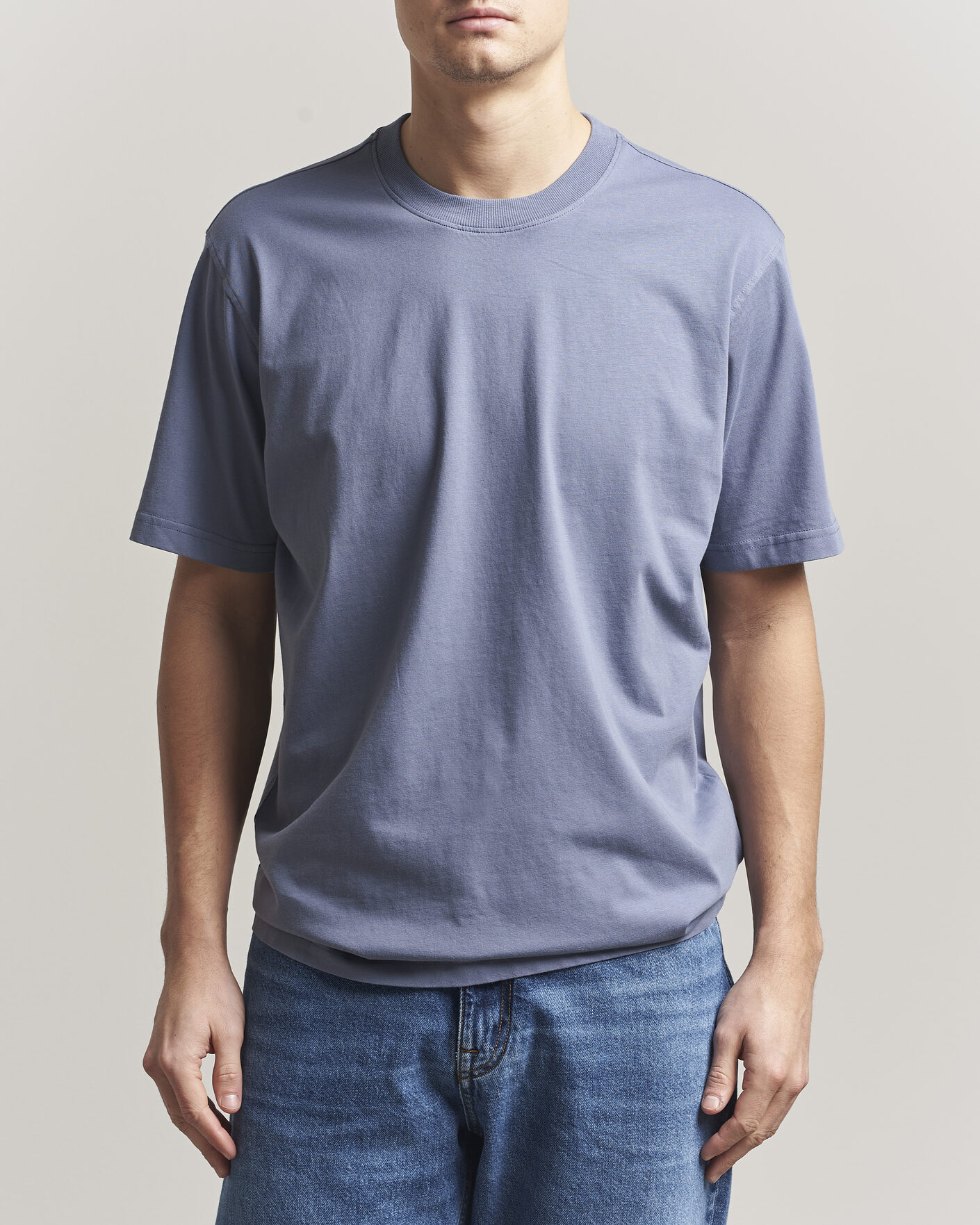Uomini | T-shirt | NN07 | Adam Pima Crew Neck T-Shirt Stone Blue