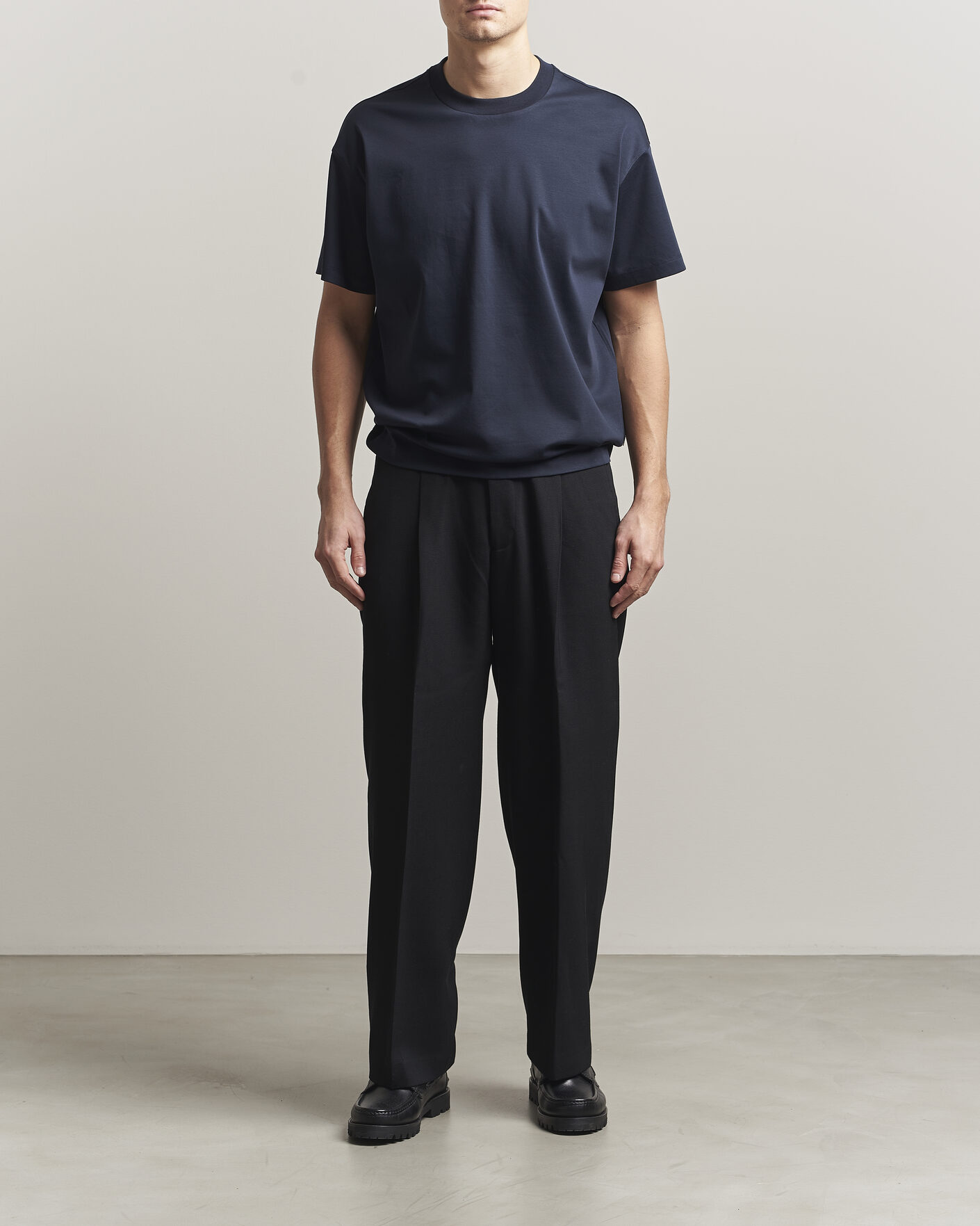 Uomini | T-shirt | NN07 | Lionel Mercerized Crew Neck T-Shirt Navy Blue