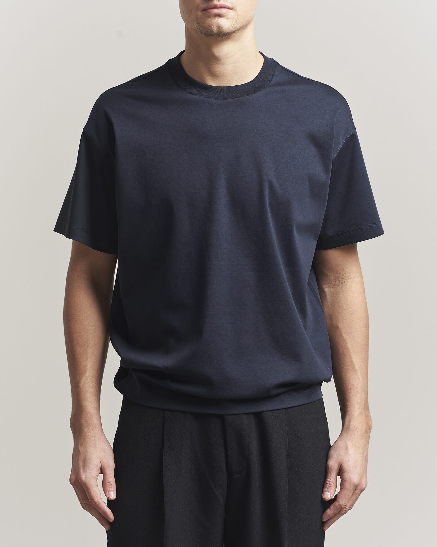 Uomini | T-shirt | NN07 | Lionel Mercerized Crew Neck T-Shirt Navy Blue