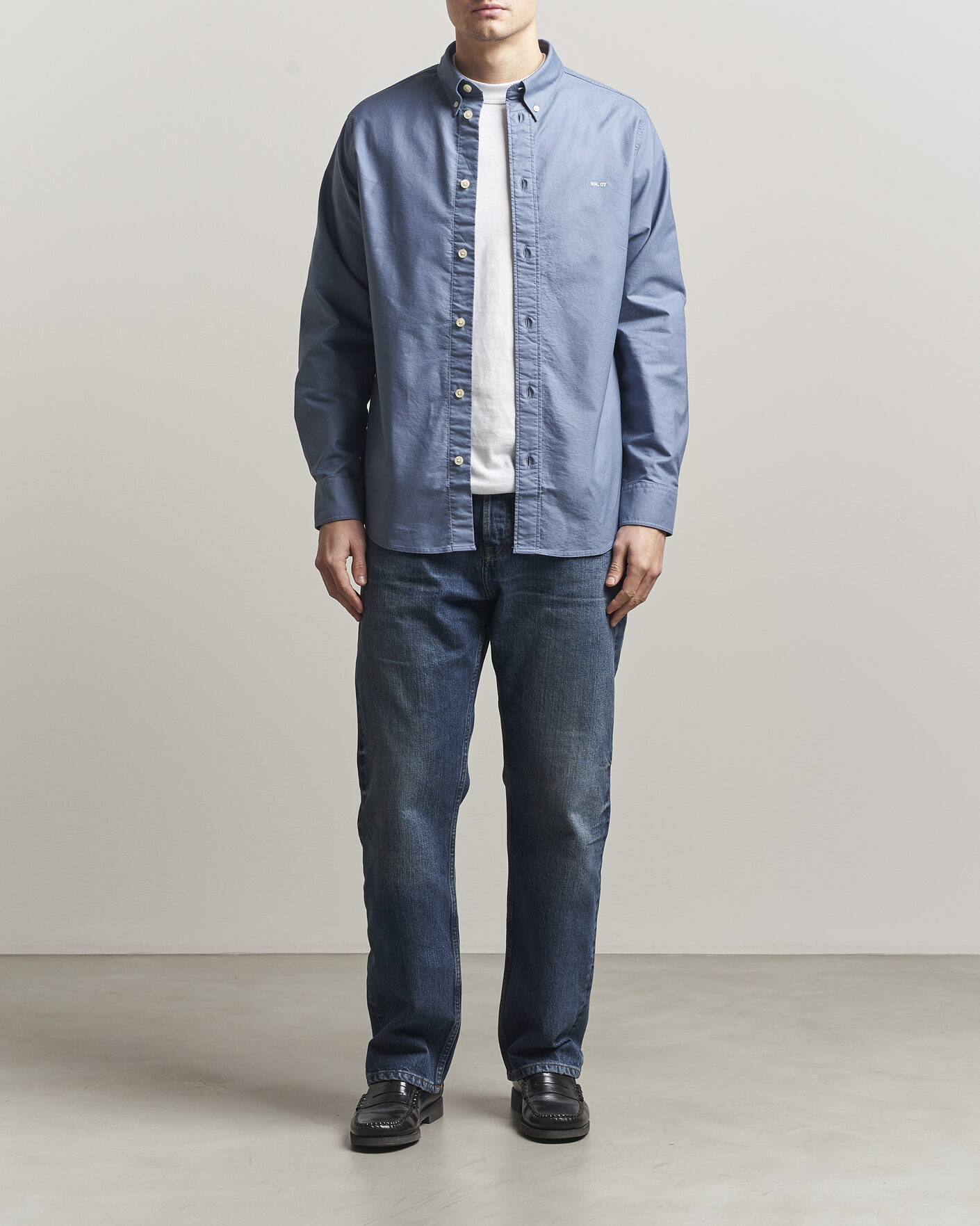 Uomini | Camicie | NN07 | Colby Oxford Shirt Stone Blue