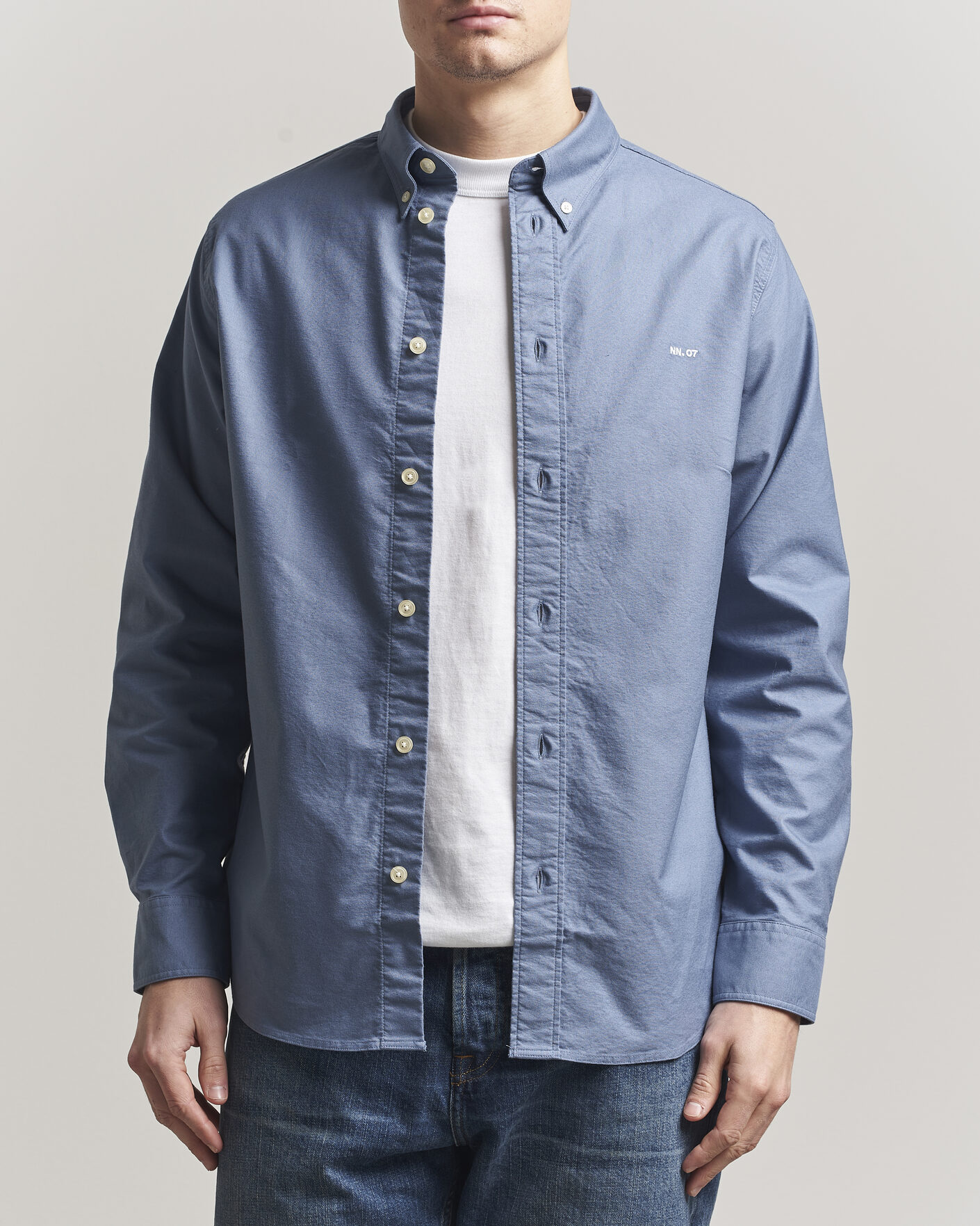 Uomini | Camicie | NN07 | Colby Oxford Shirt Stone Blue
