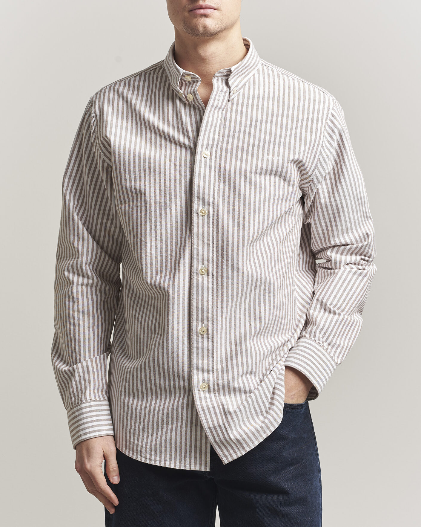 Uomini | Camicie | NN07 | Colby Oxford Shirt Terracotta/White