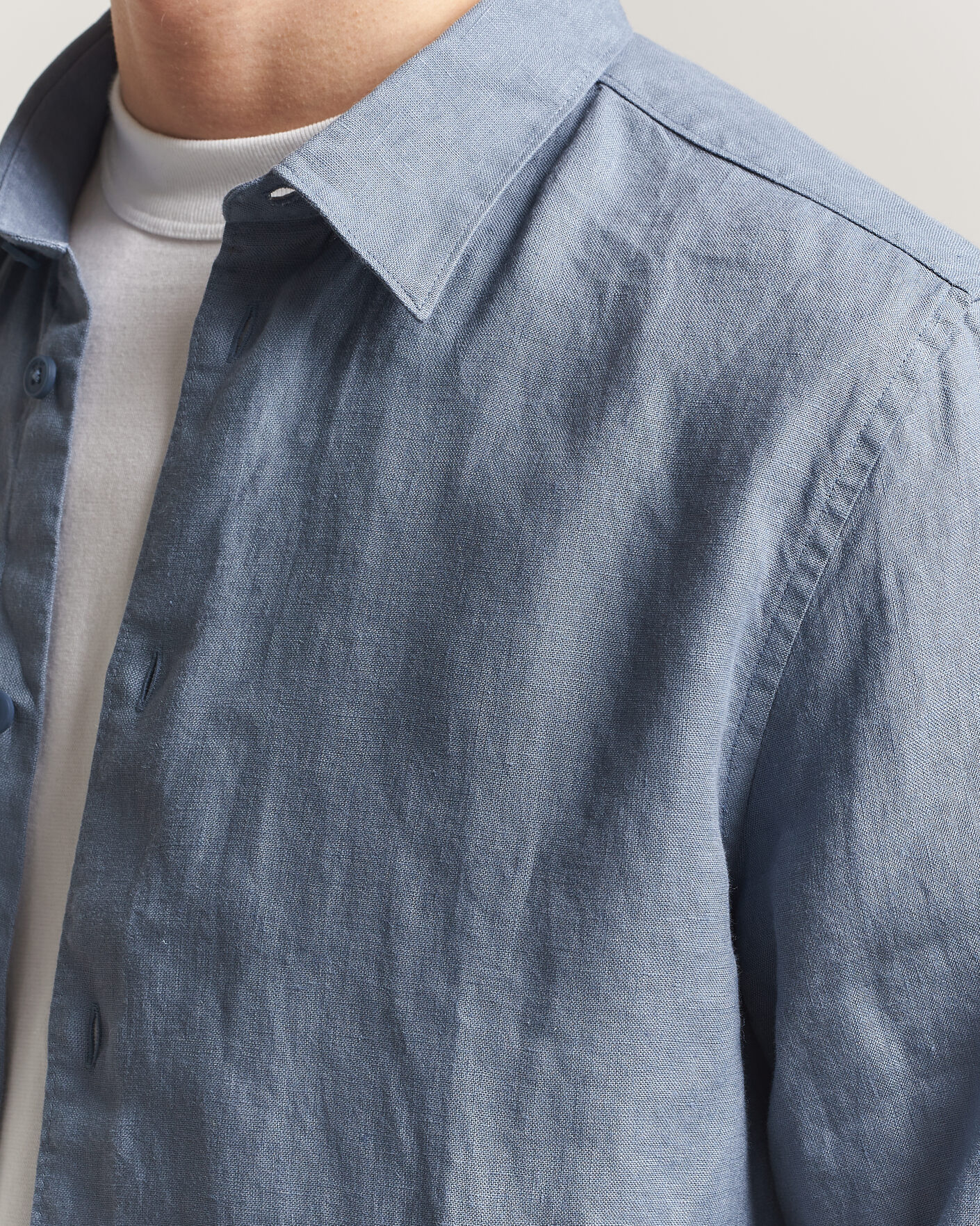 Uomini | Camicie | NN07 | Enzo Linen Shirt Stone Blue